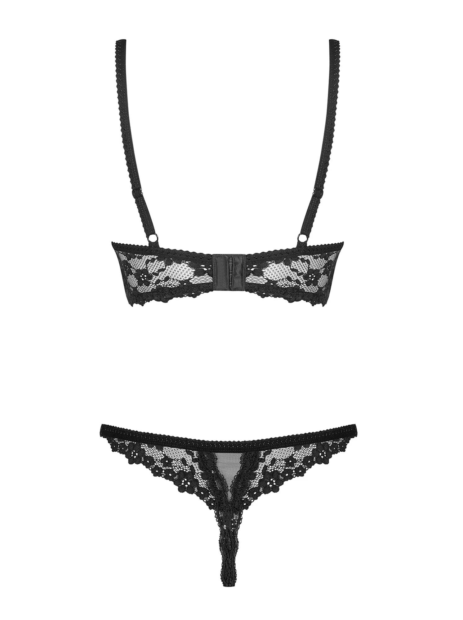 Lingerie-Letica 2-piece open set black L/XL