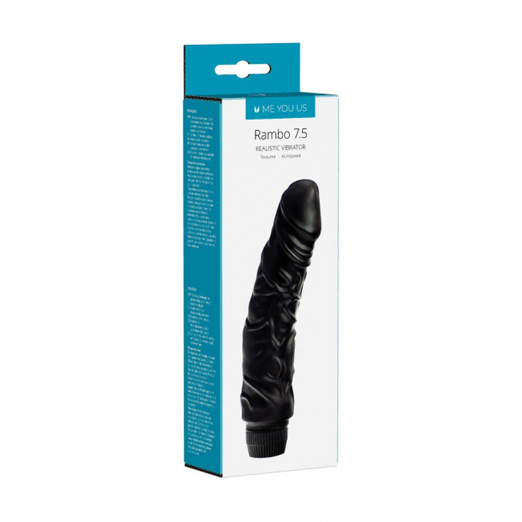 Wibrator-7.5″″″″ Perfect Pleasures Curved Veined Rambo Vibe ~ Black (2AA)