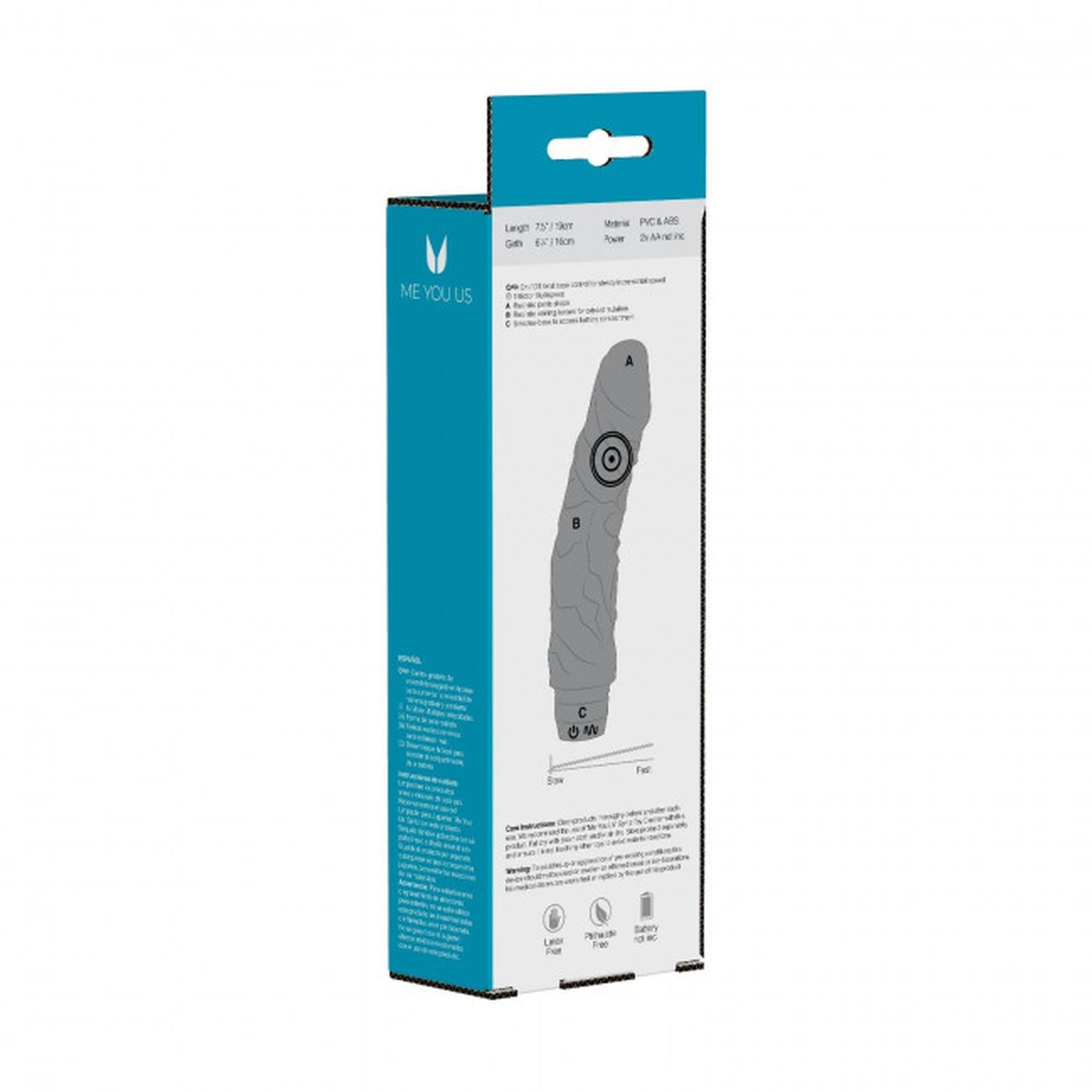 Wibrator-7.5″″″″ Perfect Pleasures Curved Veined Rambo Vibe ~ Black (2AA)