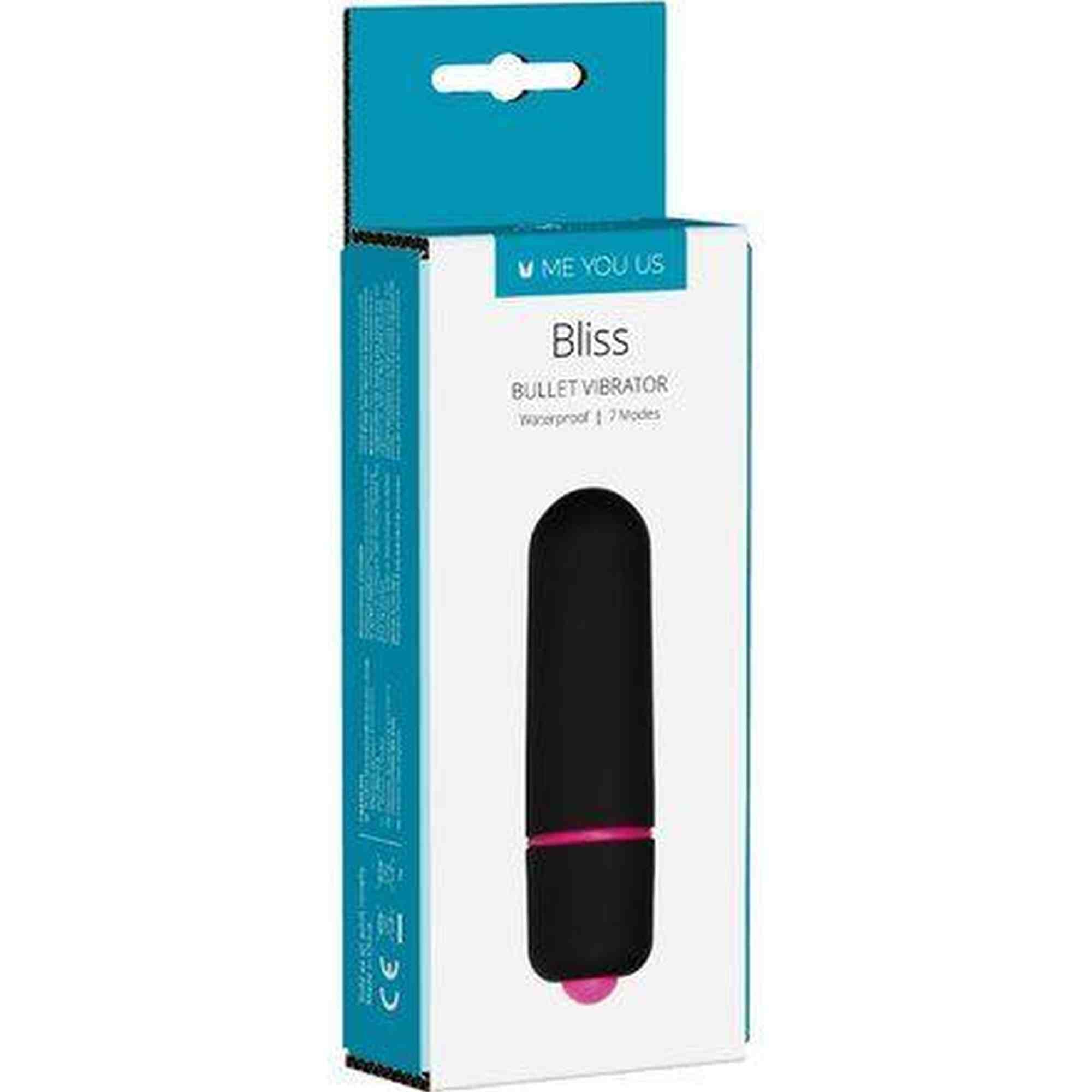 Vibrator-Me You Us Bliss 7 Mode Mini Bullet Vibrator Black