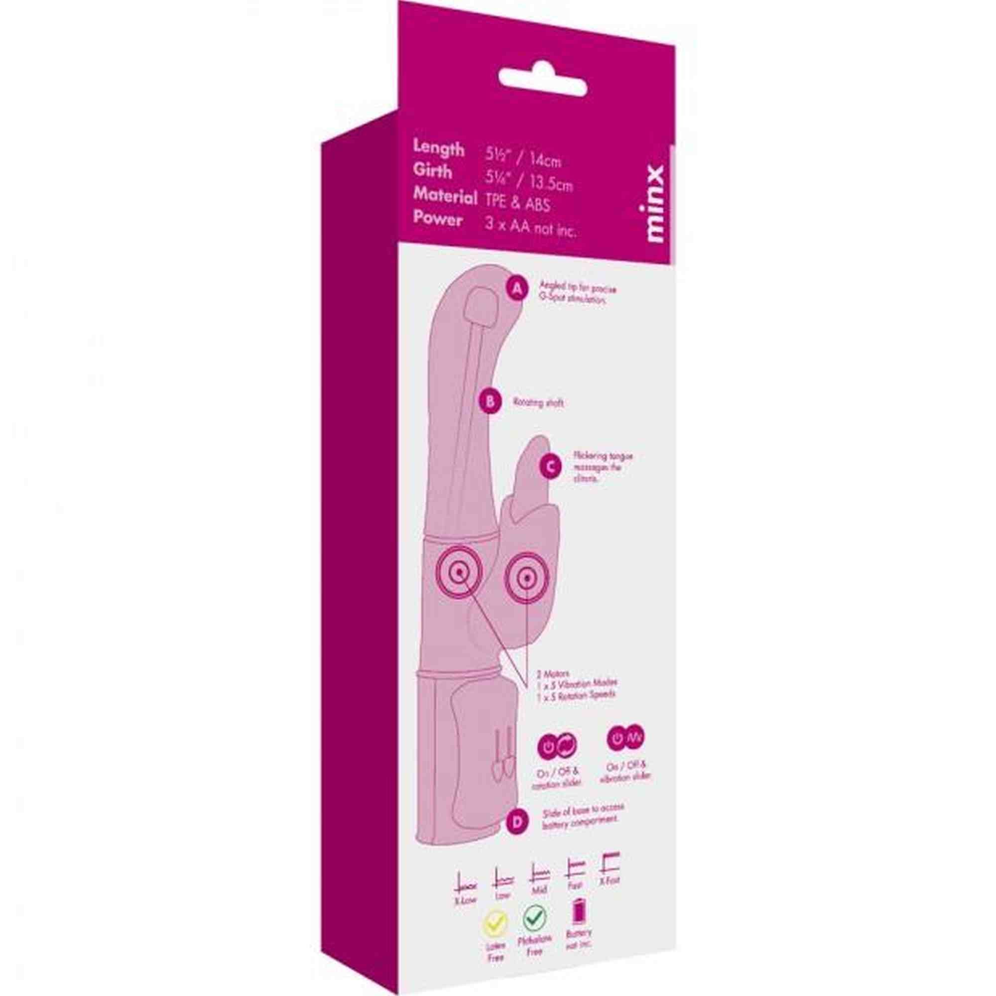 Vibrateur - G Tongue Rabbit Vibrator Rose OS