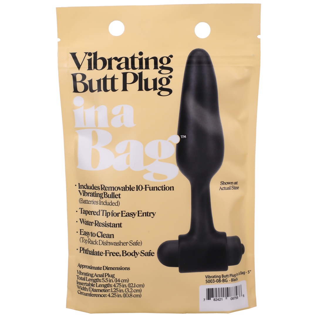 Vibrating Butt Plug - 5 / 12 cm - Black