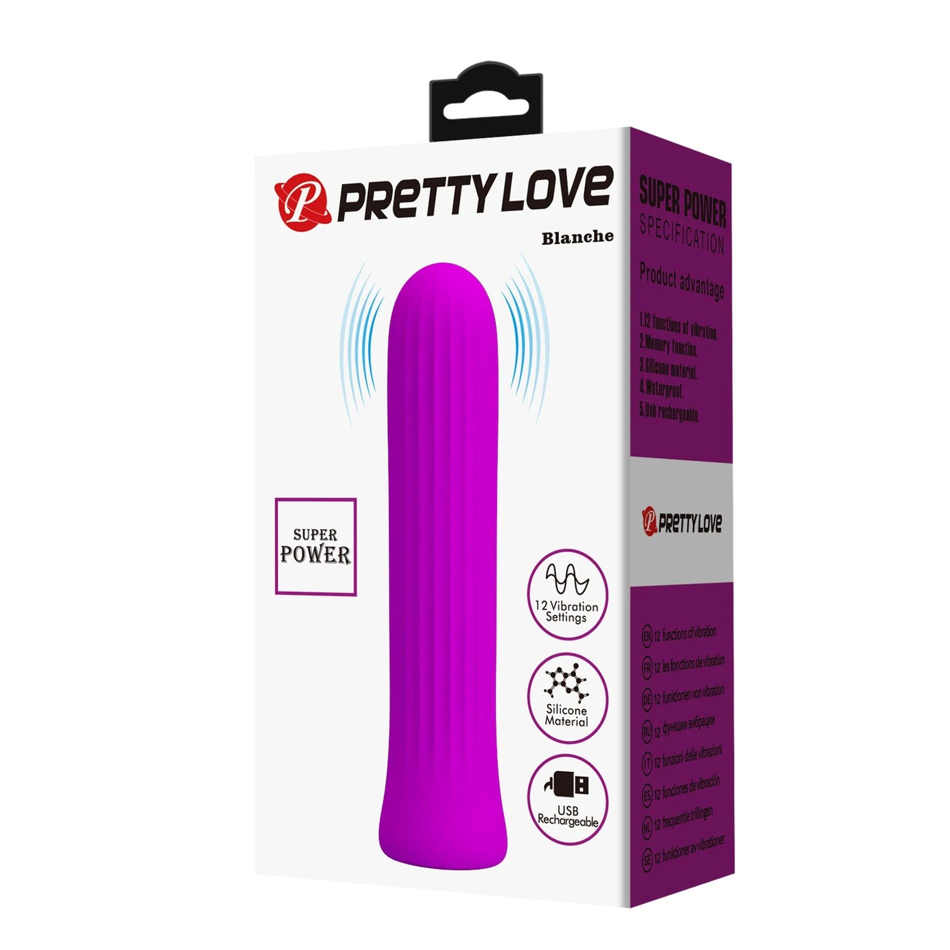 PRETTY LOVE - Blanche Violet, 12 fonctions de vibration Fonction mémoire