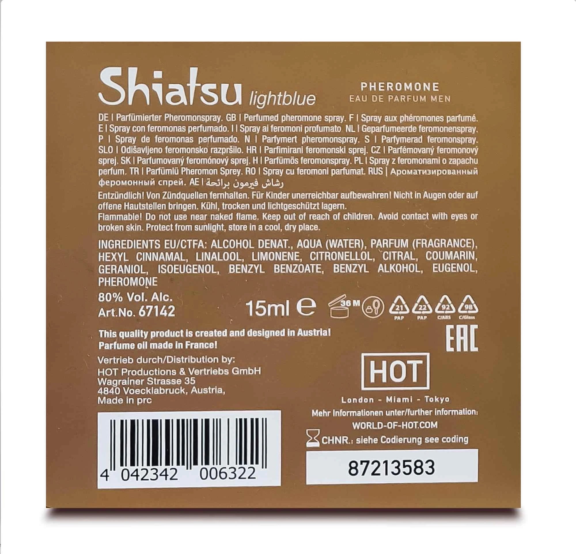 SHIATSU Pheromone Fragrance homme lightblue 15 ml