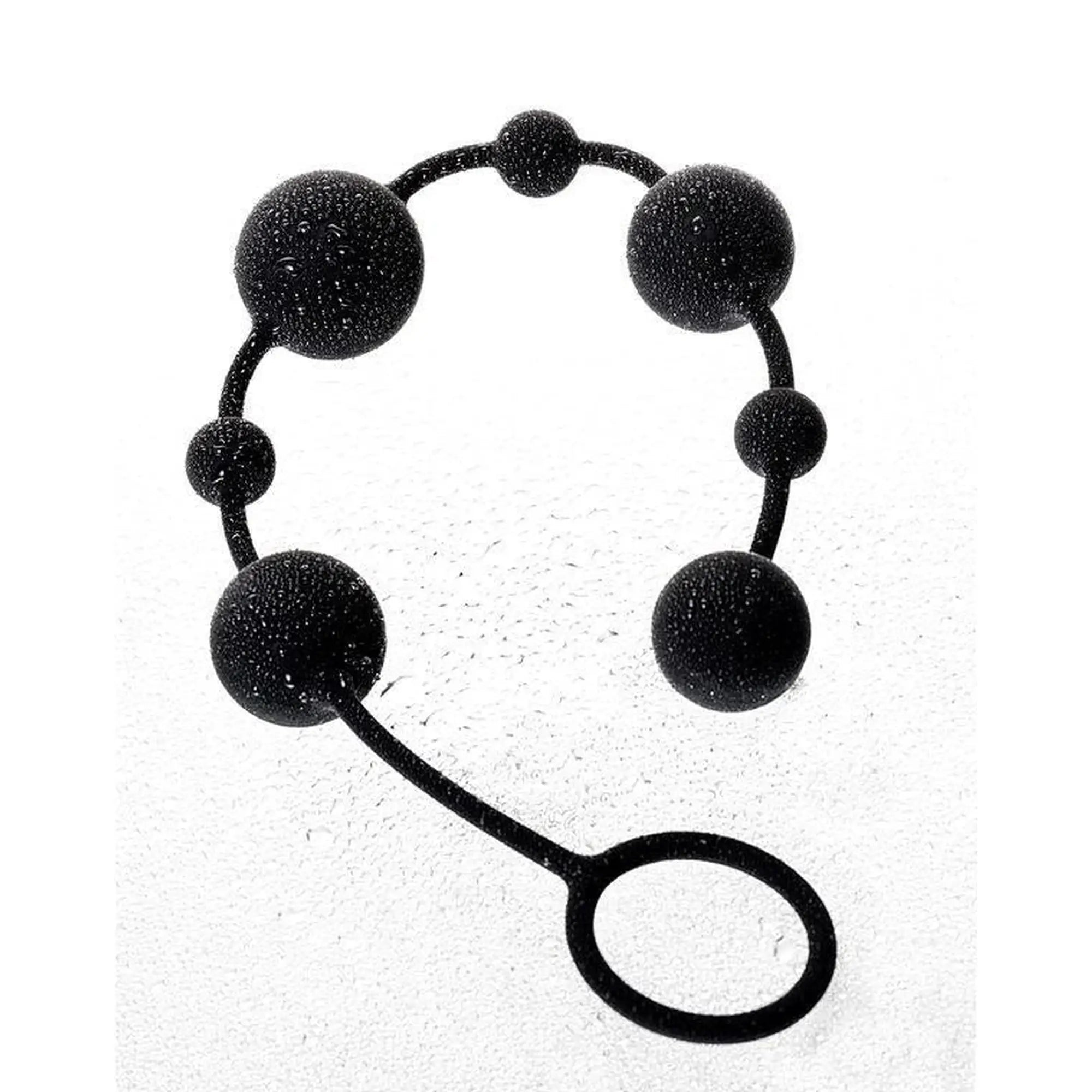 Anal beads Toyfa A-toys Coron, with balls, silicone, black, 35,9 cm