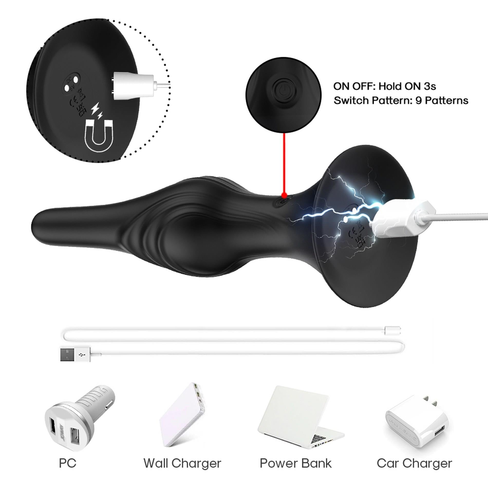 Rocket Black, 9 fonctions de vibration