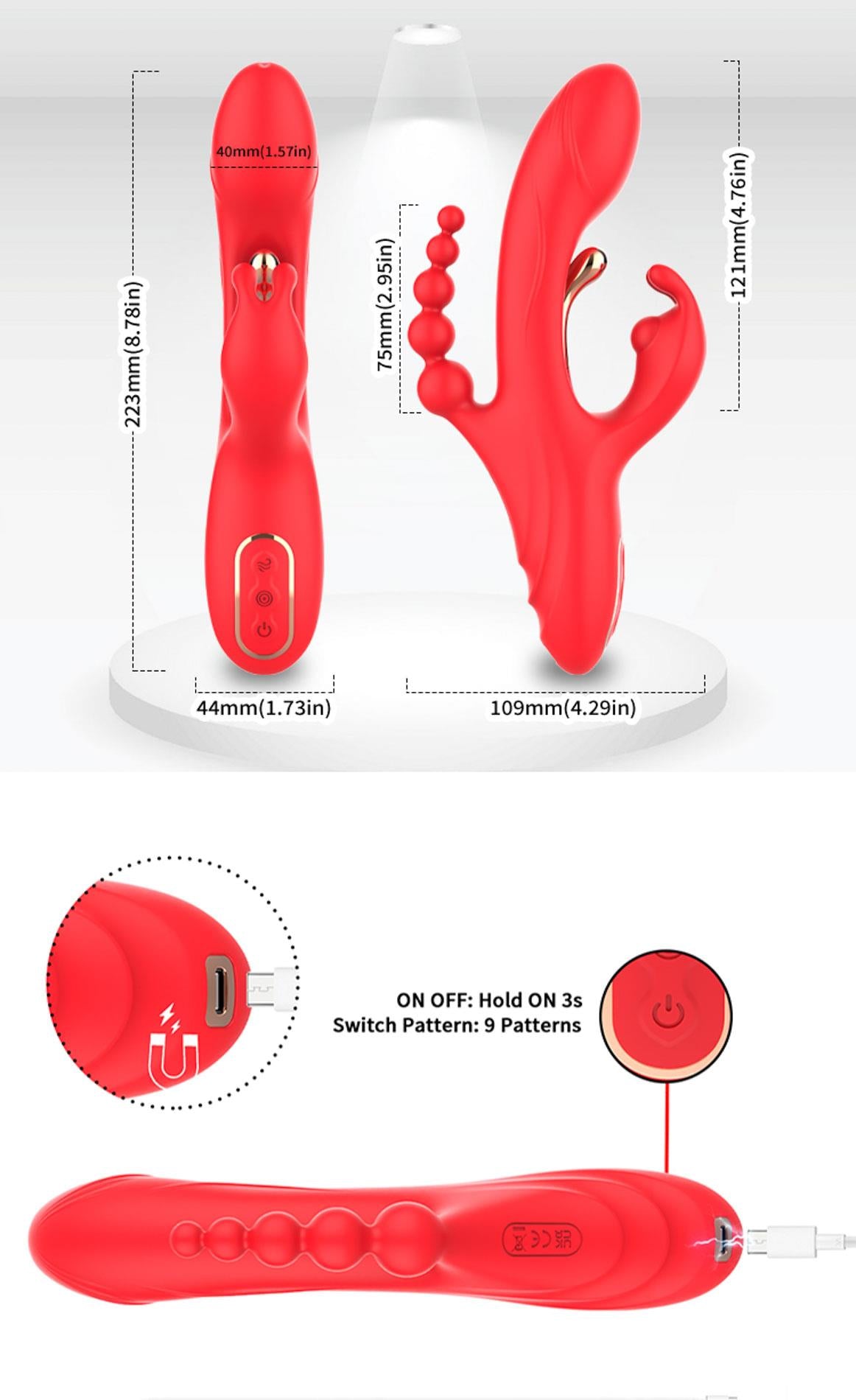 Trident Rouge Vibration à quatre points