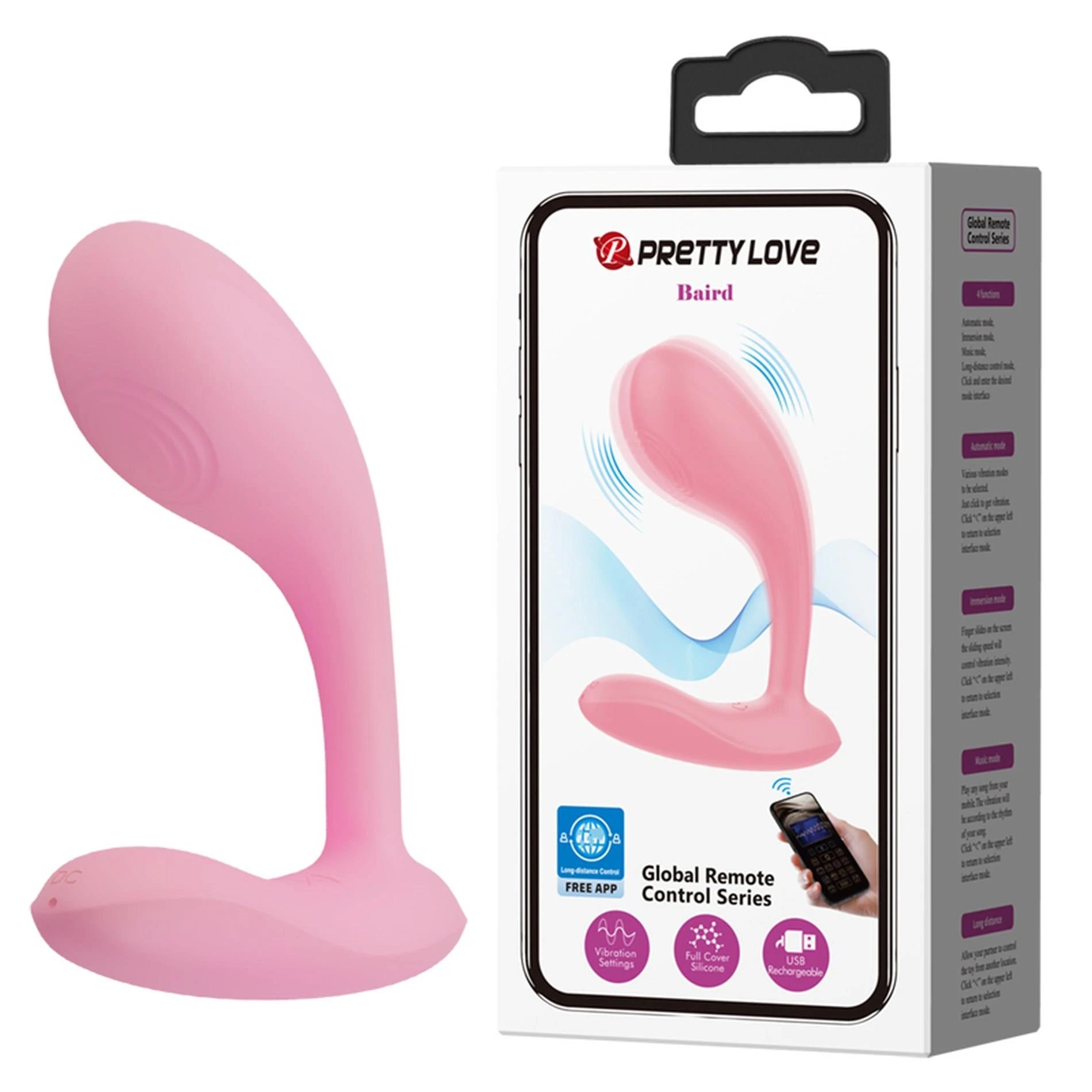 PRETTY LOVE - Baird, 12 fonctions de vibration, APP mobile, contrôle à distance