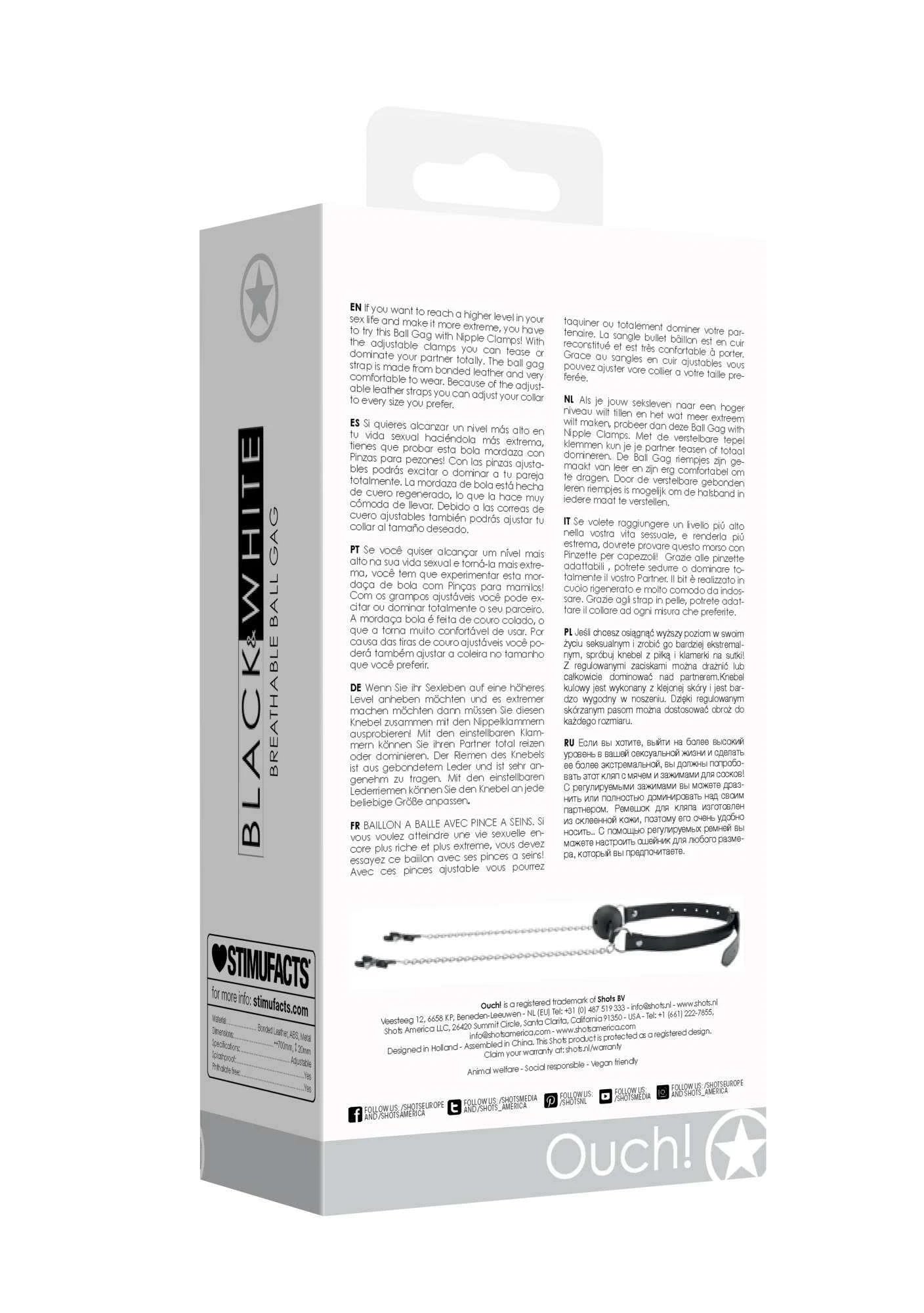 Breathable Ball Gag with Nipple Clamps