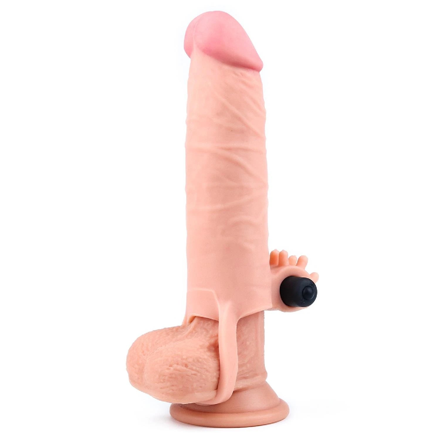 Add 2″ Pleasure X Tender Vibrating Penis Sleeve Flesh