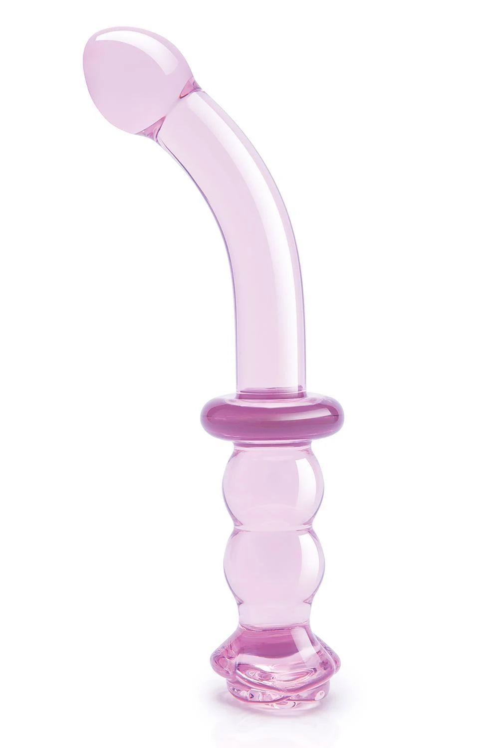 DILDO POINT G EN VERRE GLAZE ROSEBUD