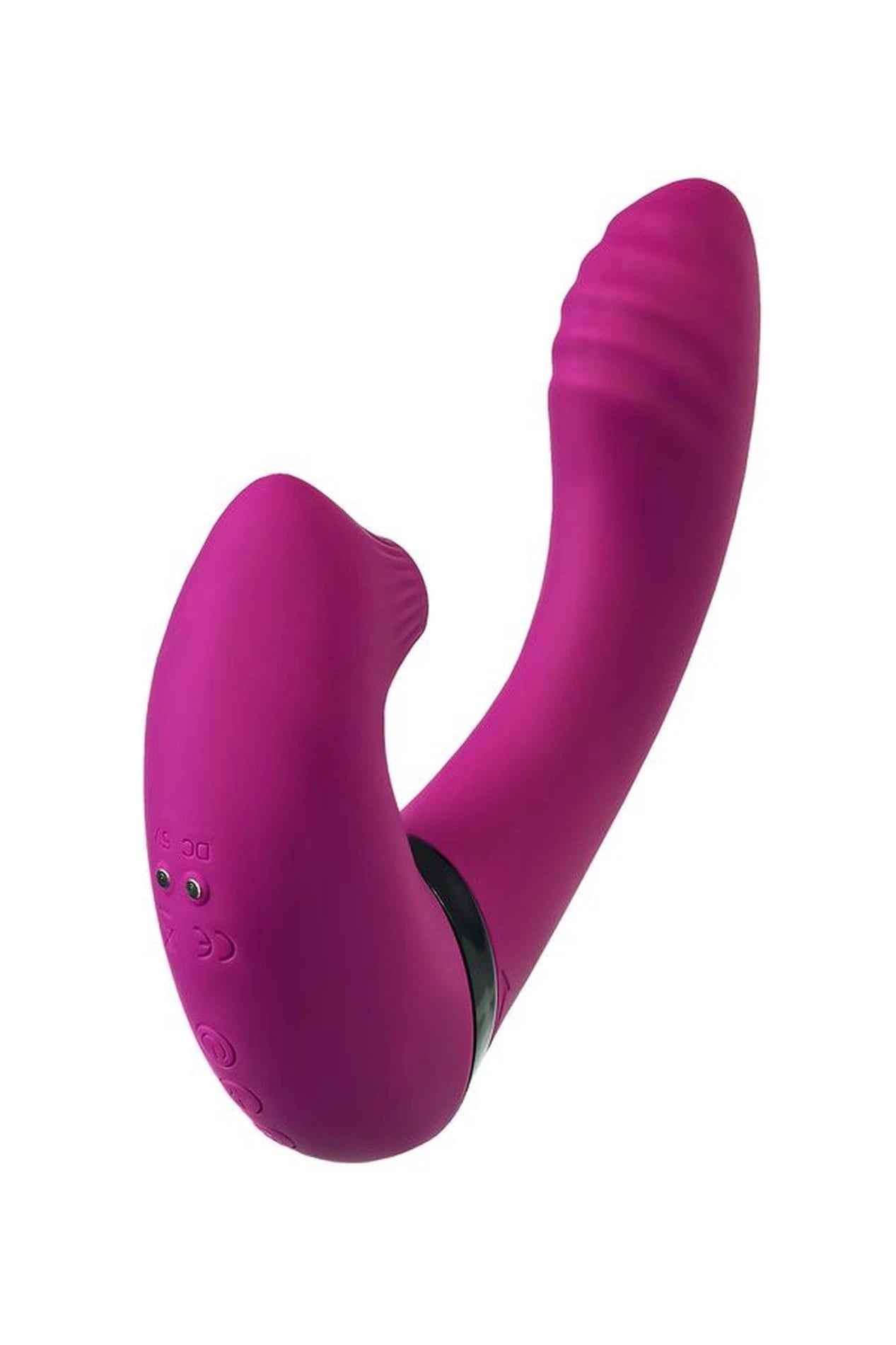 Vibromasseur JOS avec stimulateur clitoridien JOS Spin, silicone, violet, 23 cm