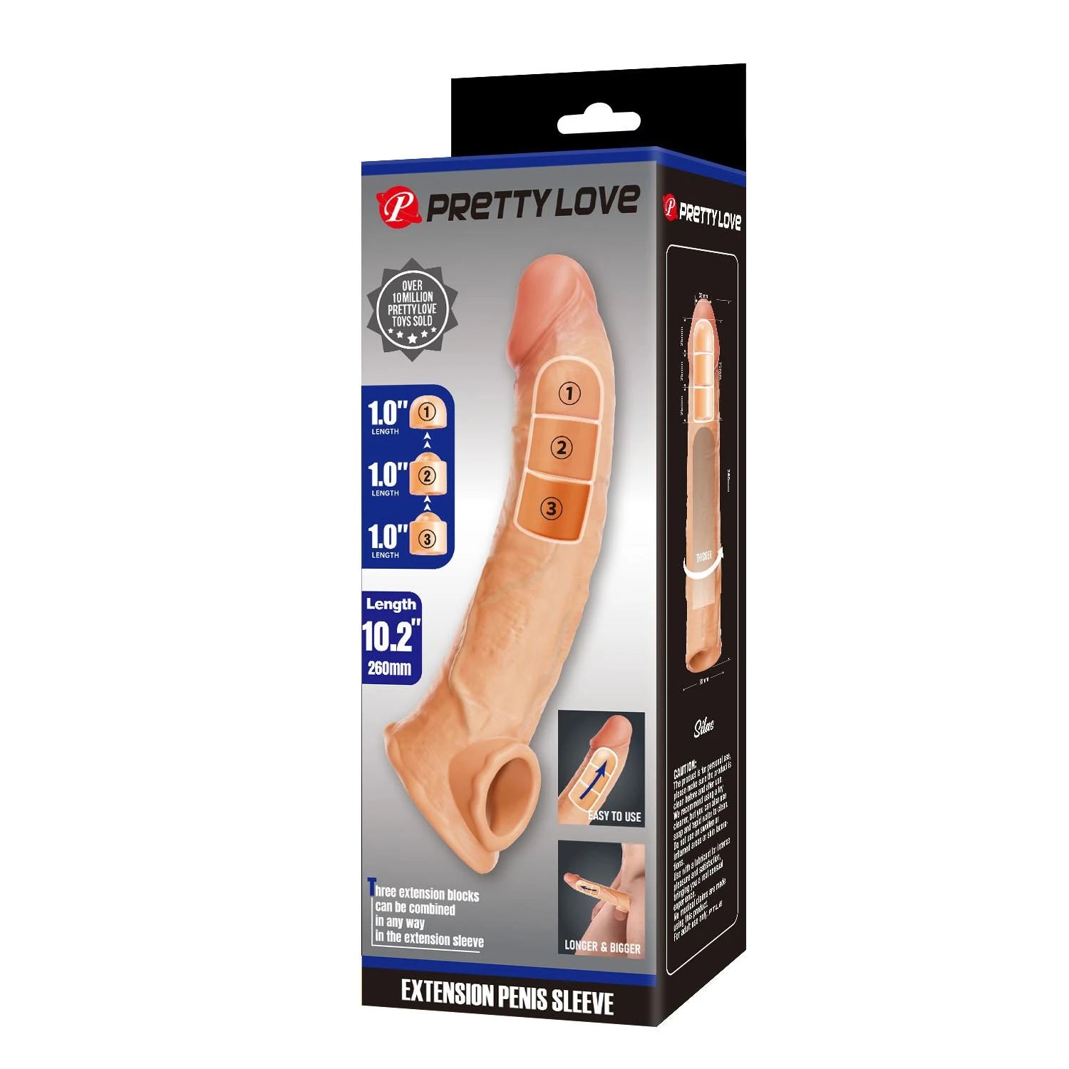 Pretty Love Extension Penis Sleeve with Modular Length Blocks – 26 cm