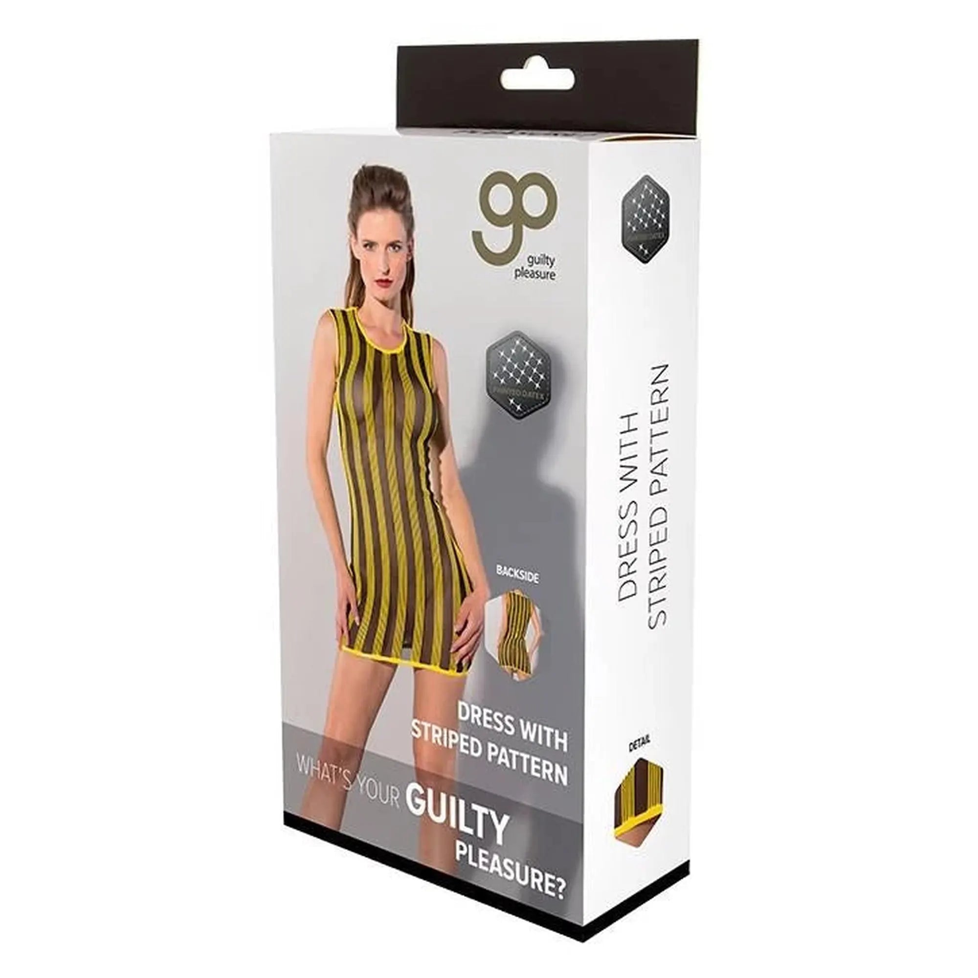 GP PRINTED DATEX STRIPED DRESS YELLOW