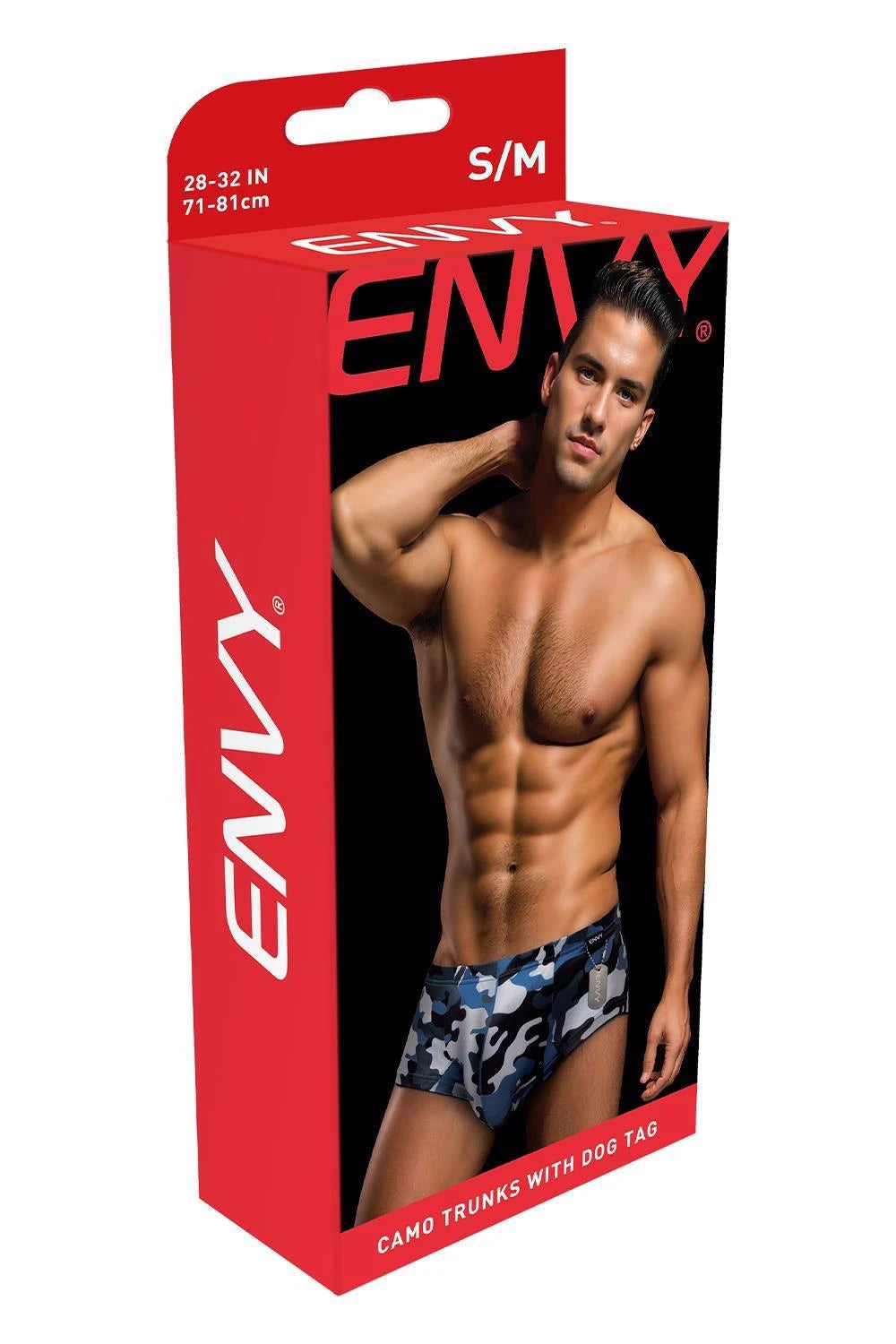ENVY CAMO TRUNKS W/ DOG TAG NAVY, S/M
