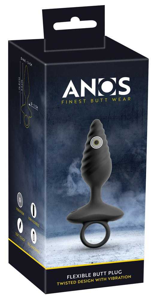 Flexible Butt Plug Twisted Design with Vibrations