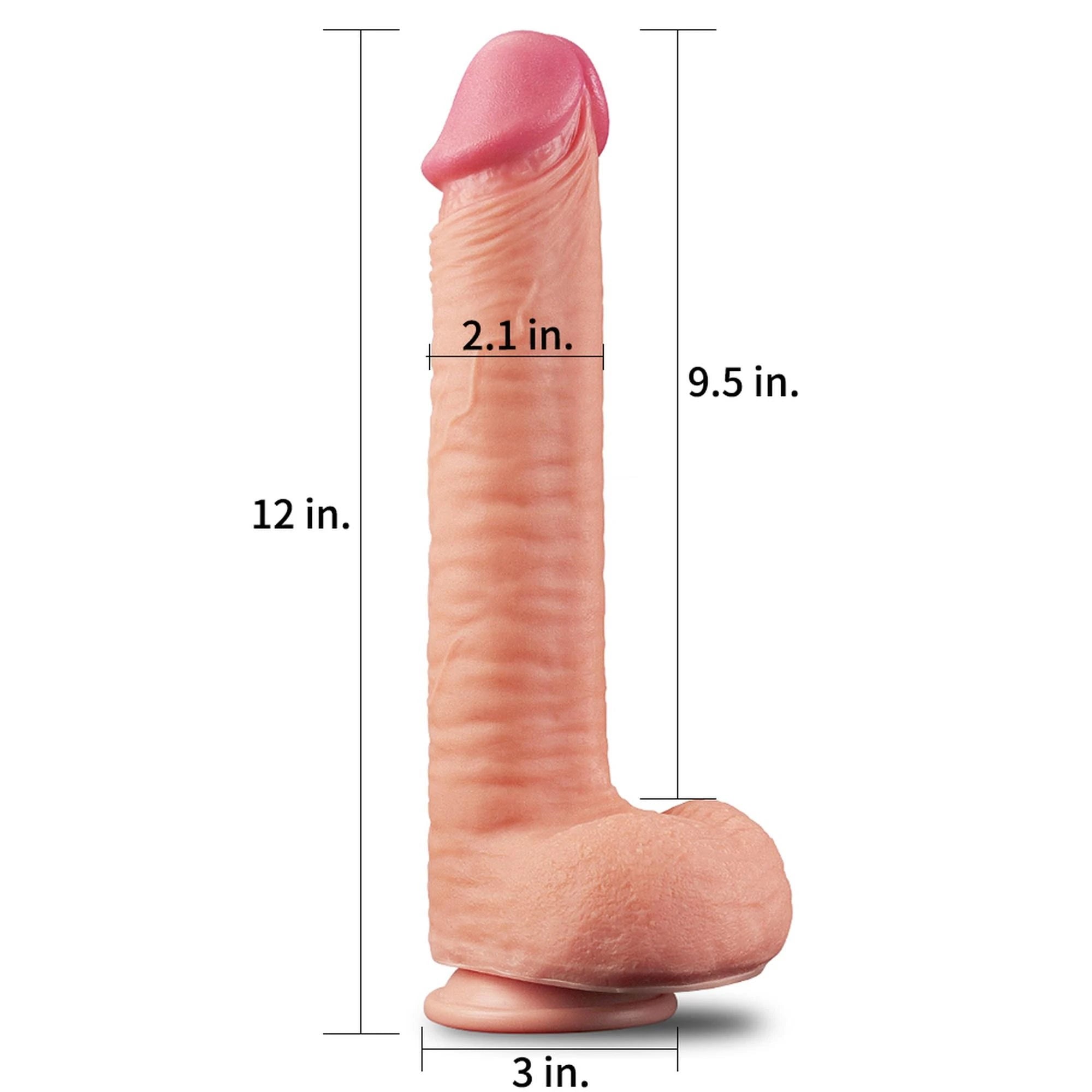 12″ Dual Layered Platinum Silicone Cock
