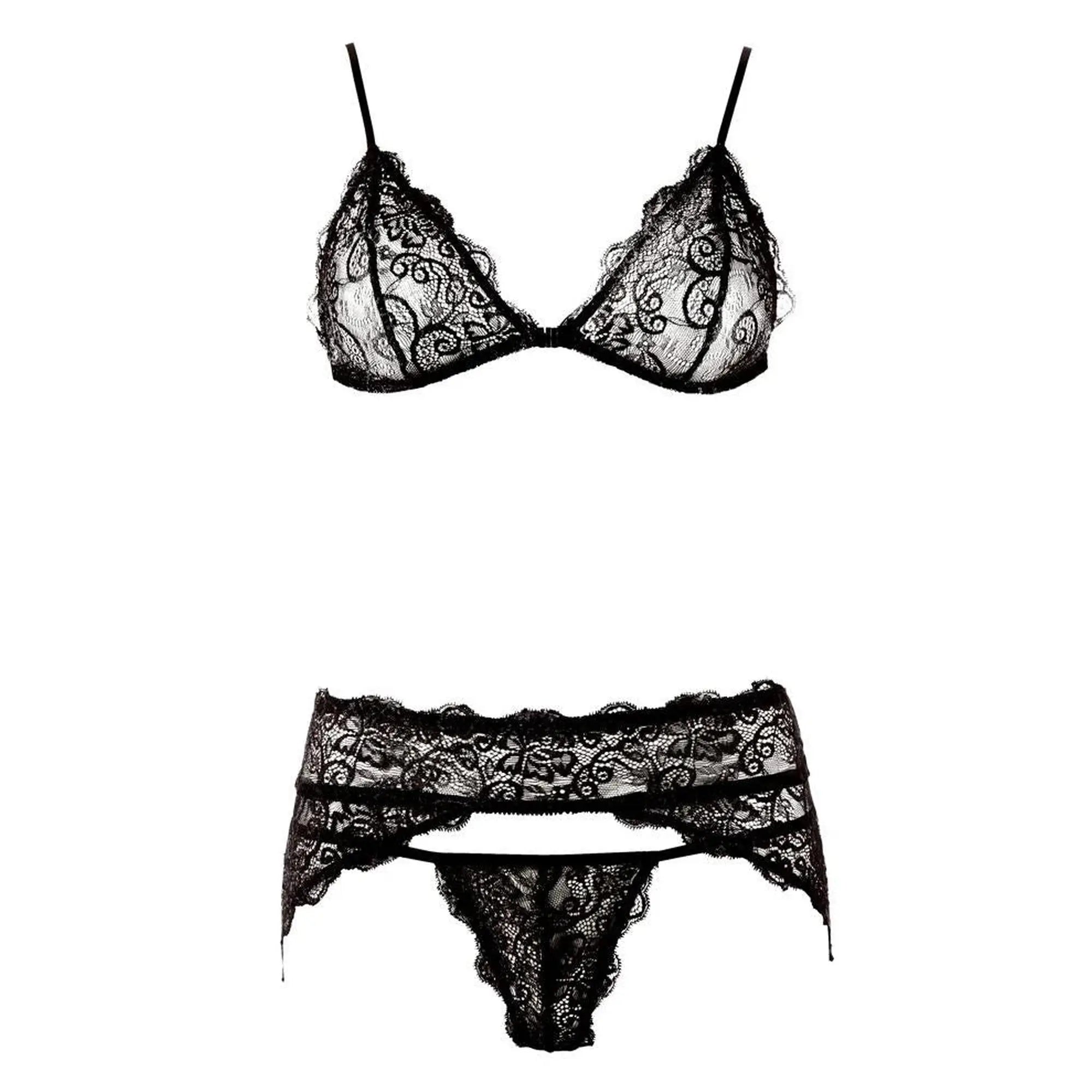 Ensemble porte-jarretelles en dentelle XL