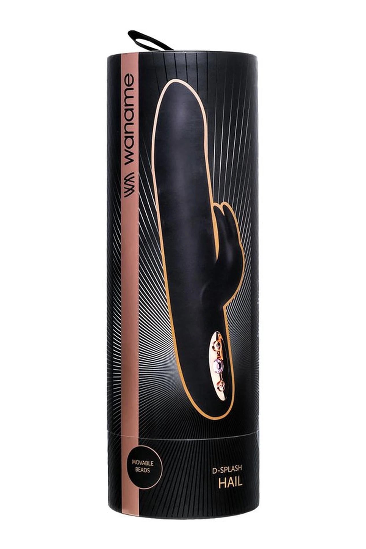 Vibromasseur WANAME D-SPLASH HAIL irréaliste, silicone, noir, 23,8 cm
