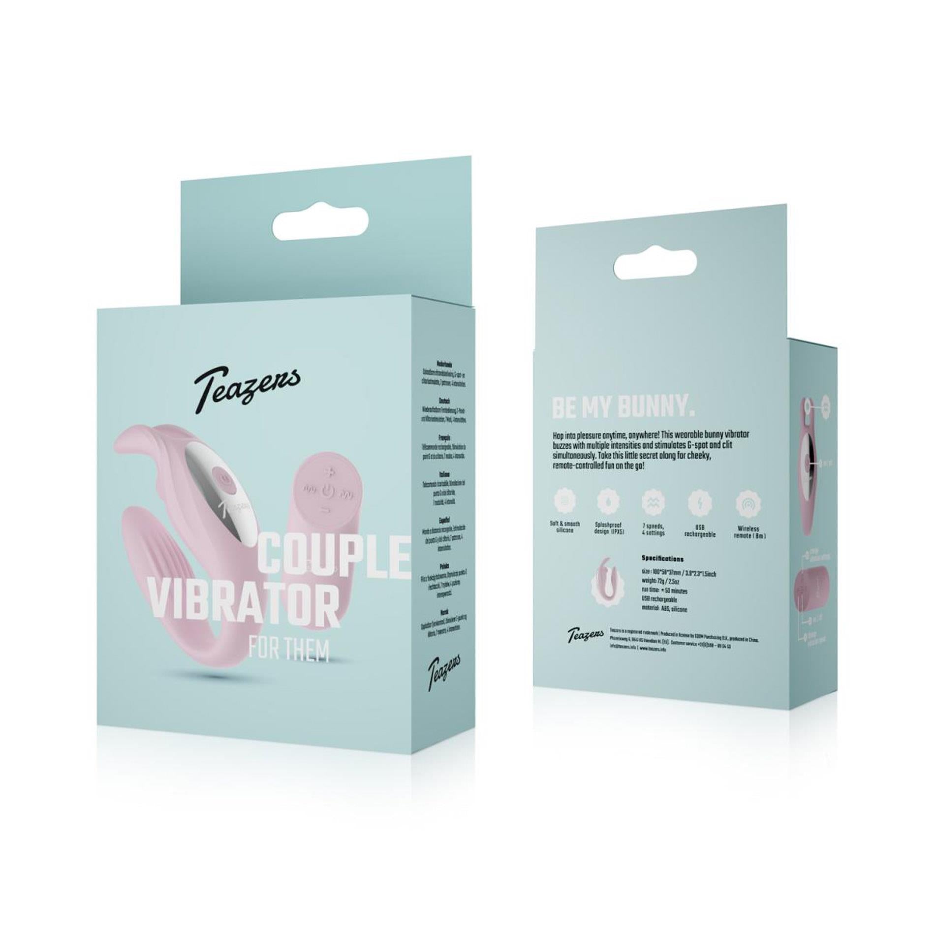 Teazers - C-Shape Toy with Rabbit and Remote Pink