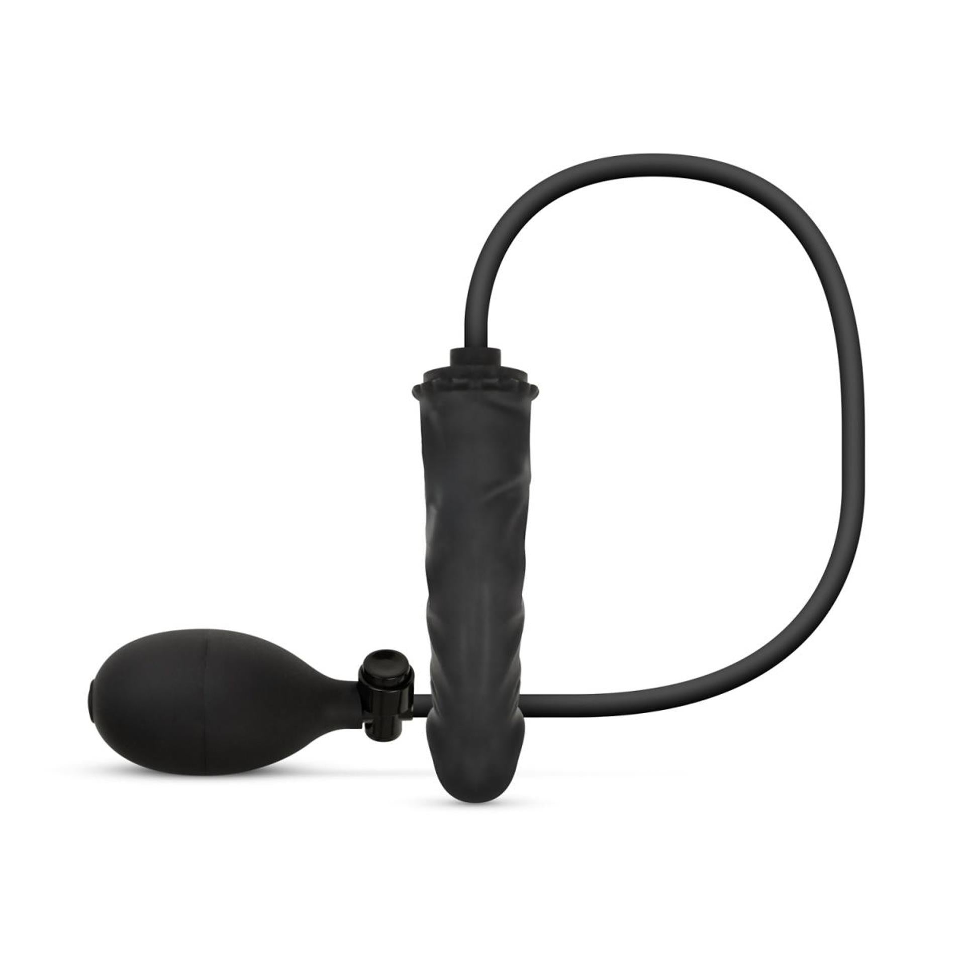 Collection Anale - Godemichet Gonflable avec Pompe 14,5 cm - Noir