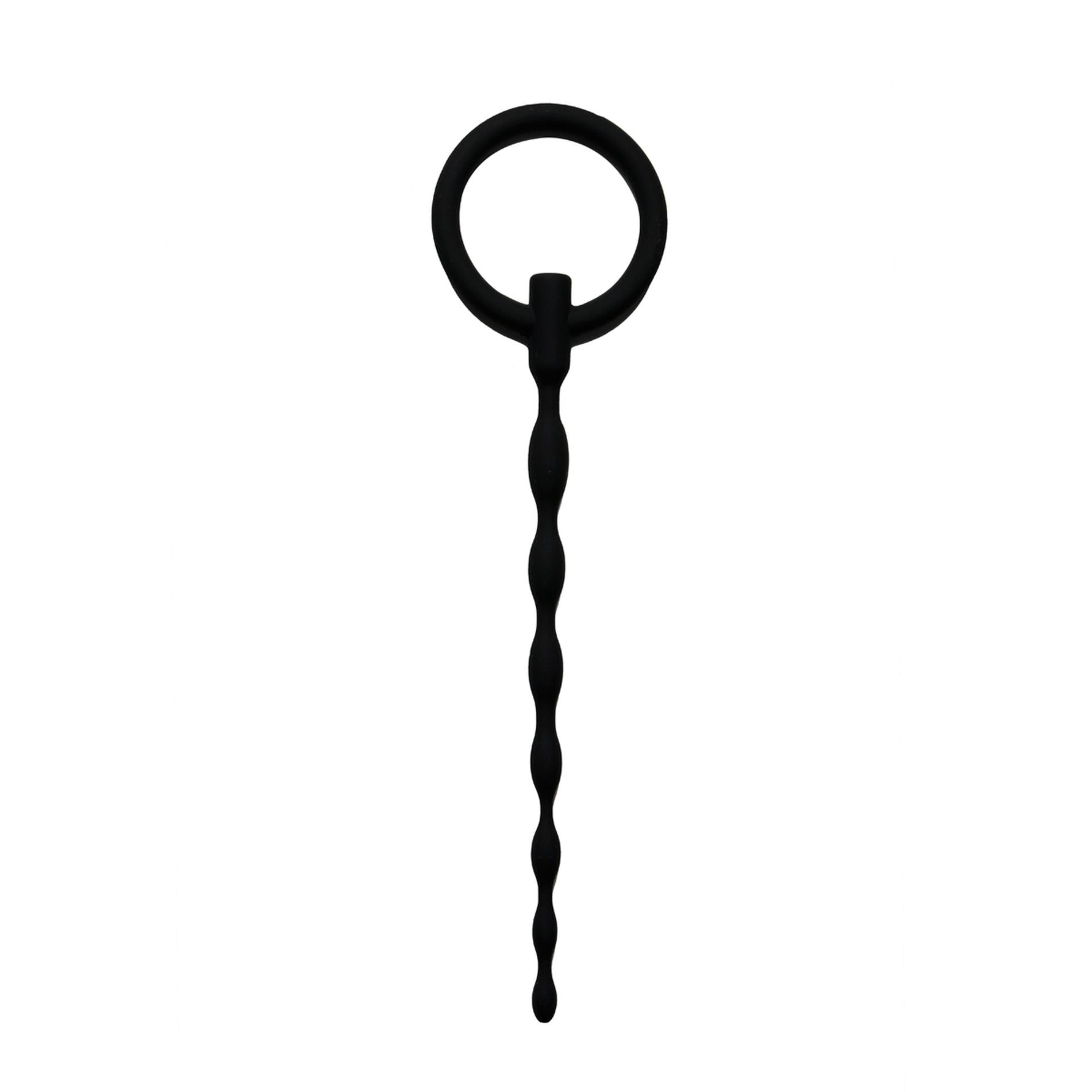 Obturateur pénien en silicone avec anneau de traction