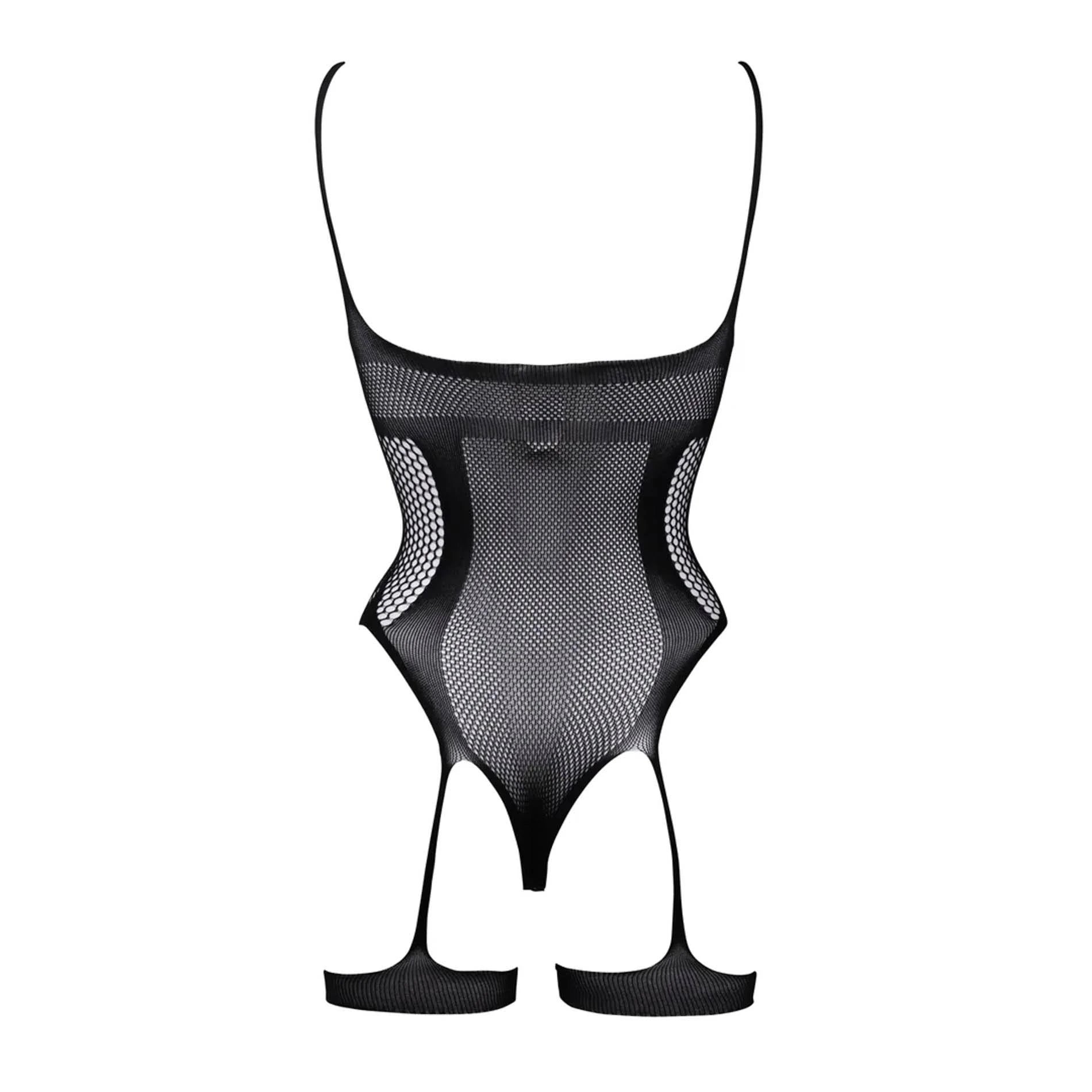 Open-Cup Strappy Teddy - One Size - Black