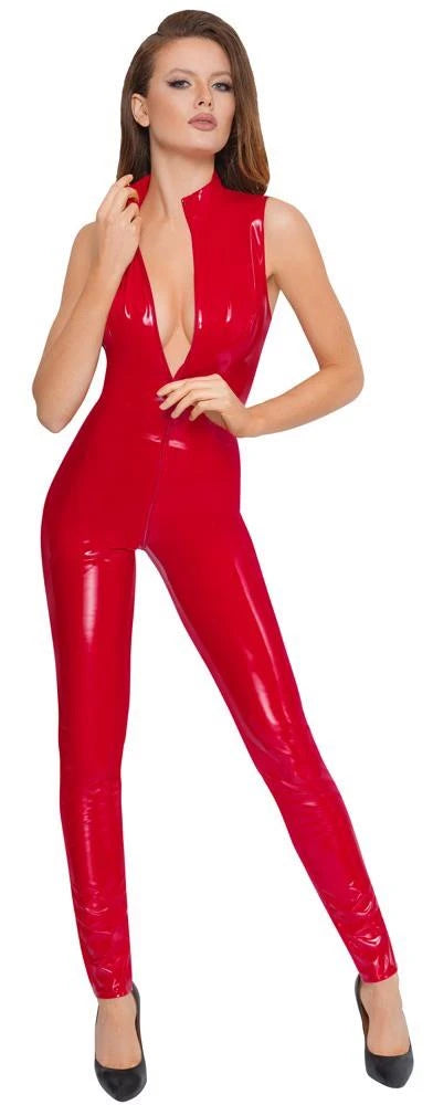 Combinaison en vinyle rouge XS