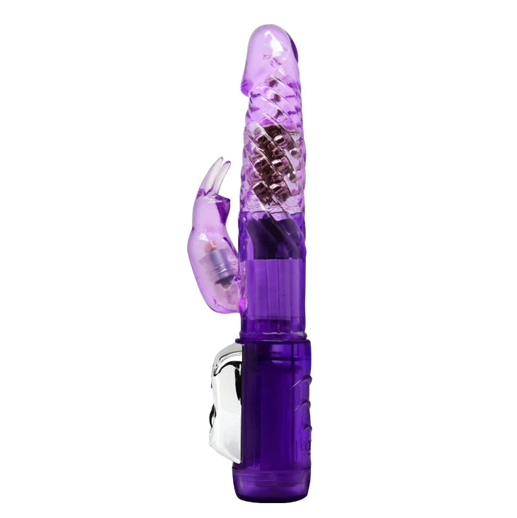 Vibrating and Rotating with Pearls, Multi-speed, Purple
