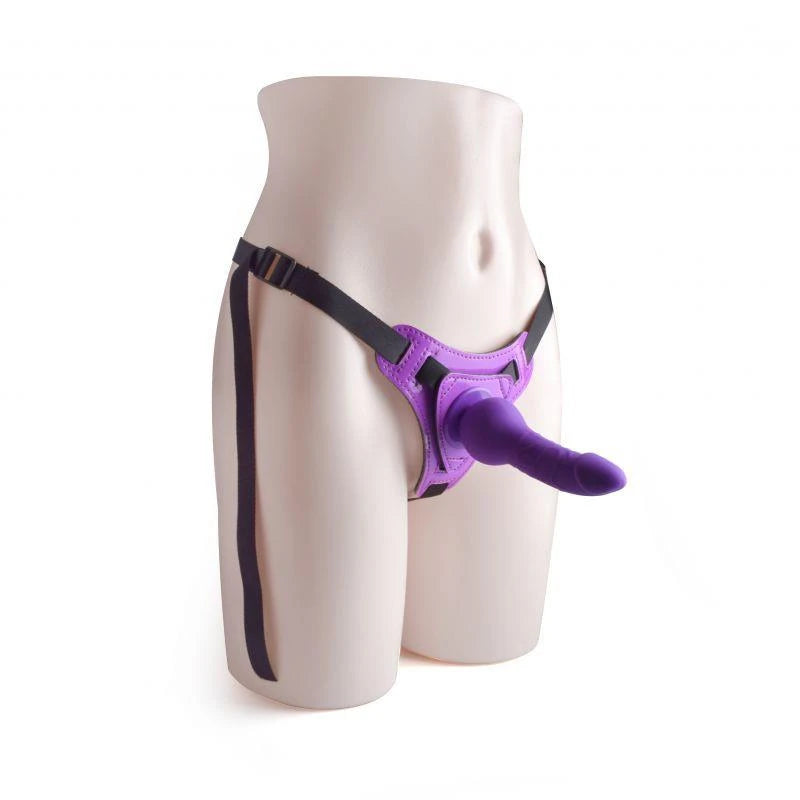 Ceinture ajustable strap-on Purple avec pénis réaliste