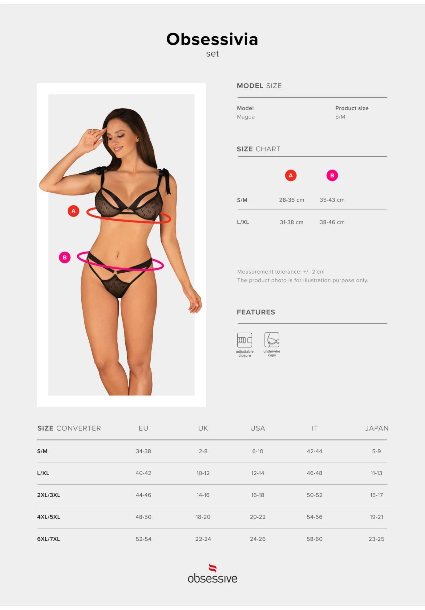 Lingerie-Obsessivia 2-piece set black S/M