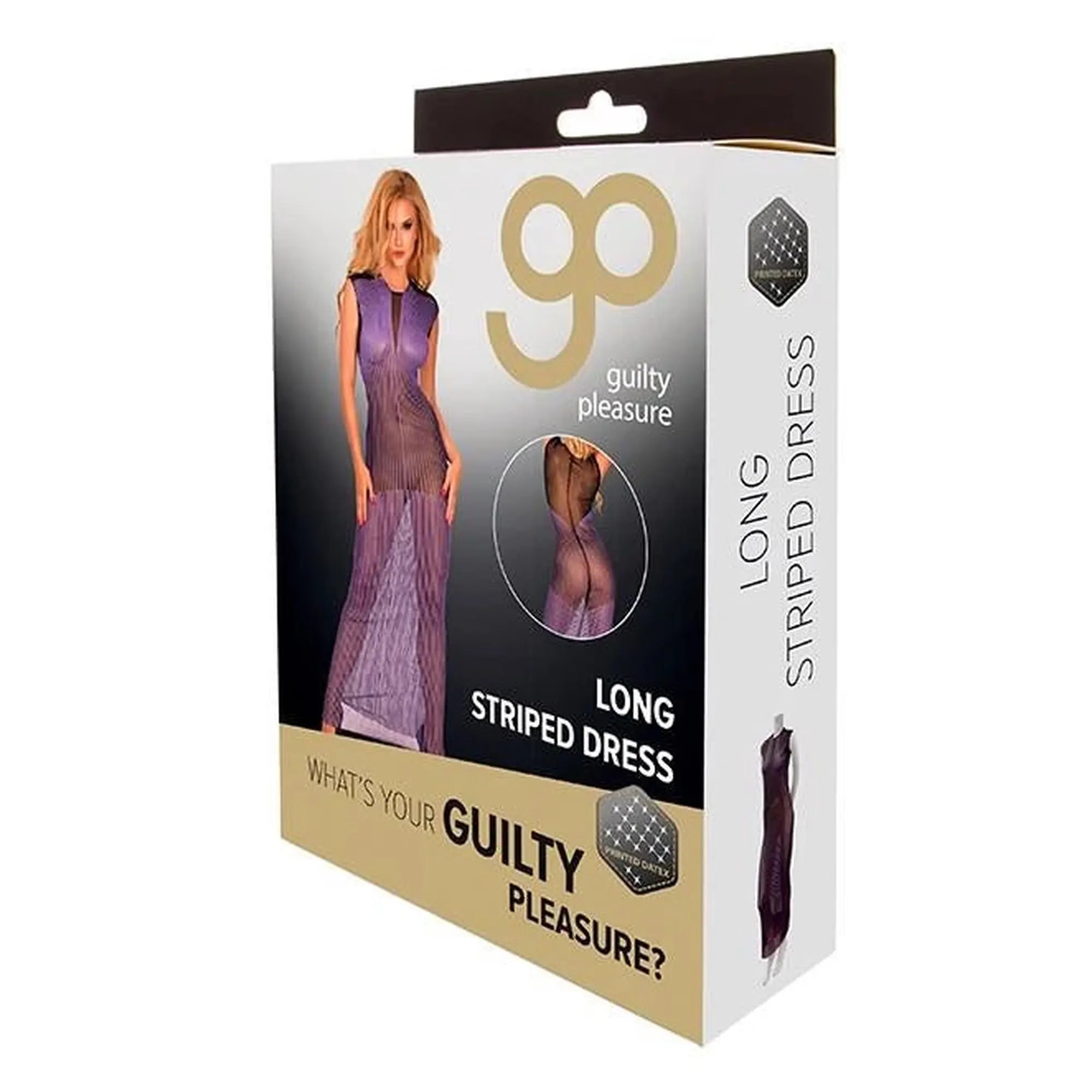 GP PRINTED DATEX LONG STRIPED DRESS, S