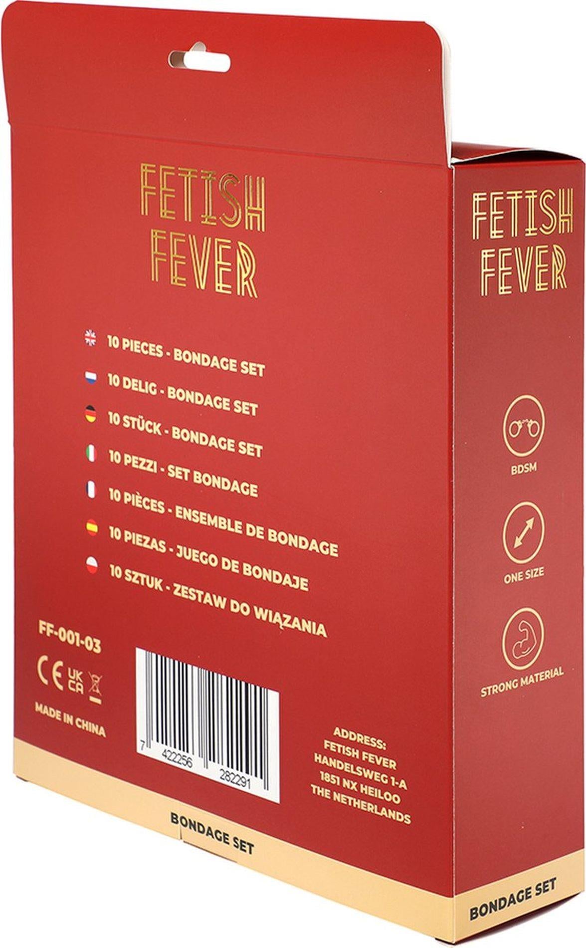 Fetish Fever - Bondage Set - 10 pieces - Red/Black