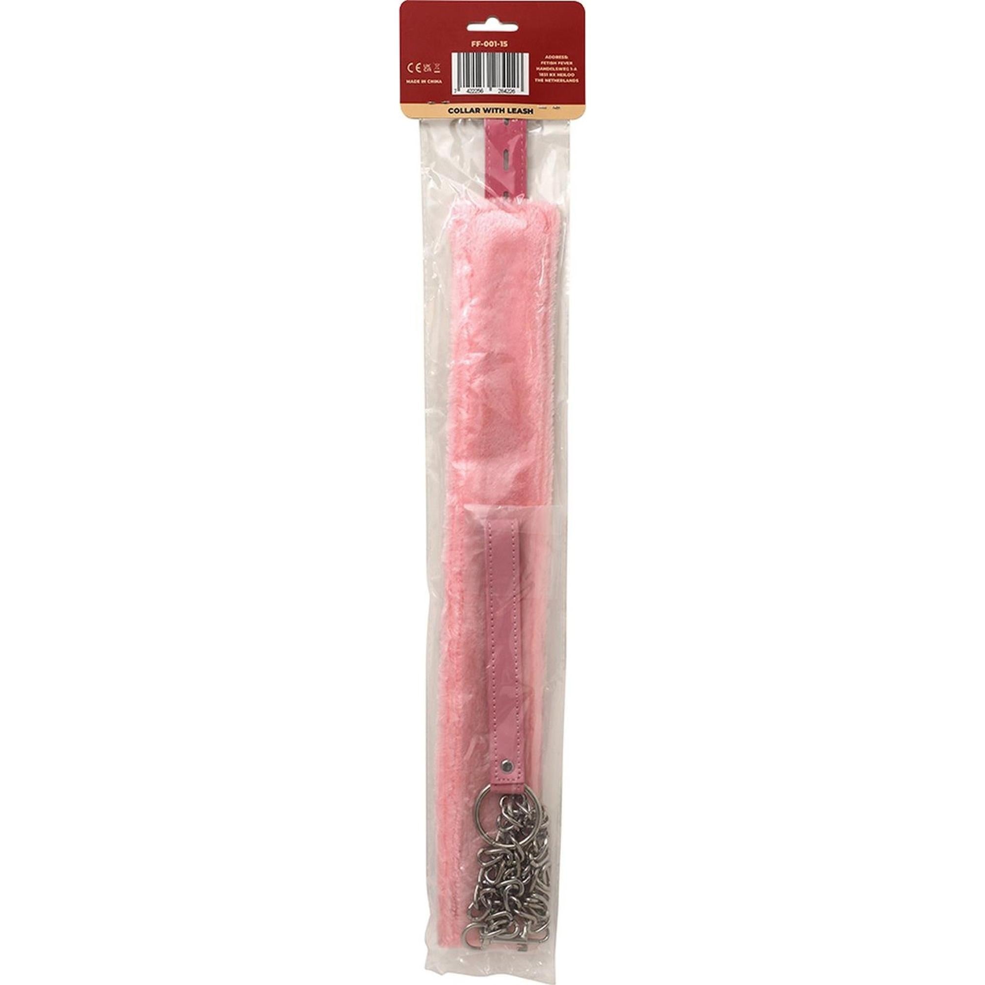 Fetish Fever - Collar with leash - Pink