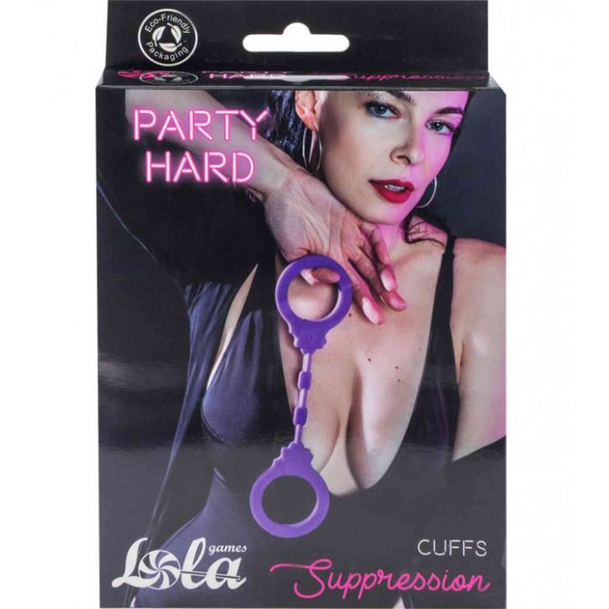 Kajdanki-Silicone Handcuffs Party Hard Suppression Purple