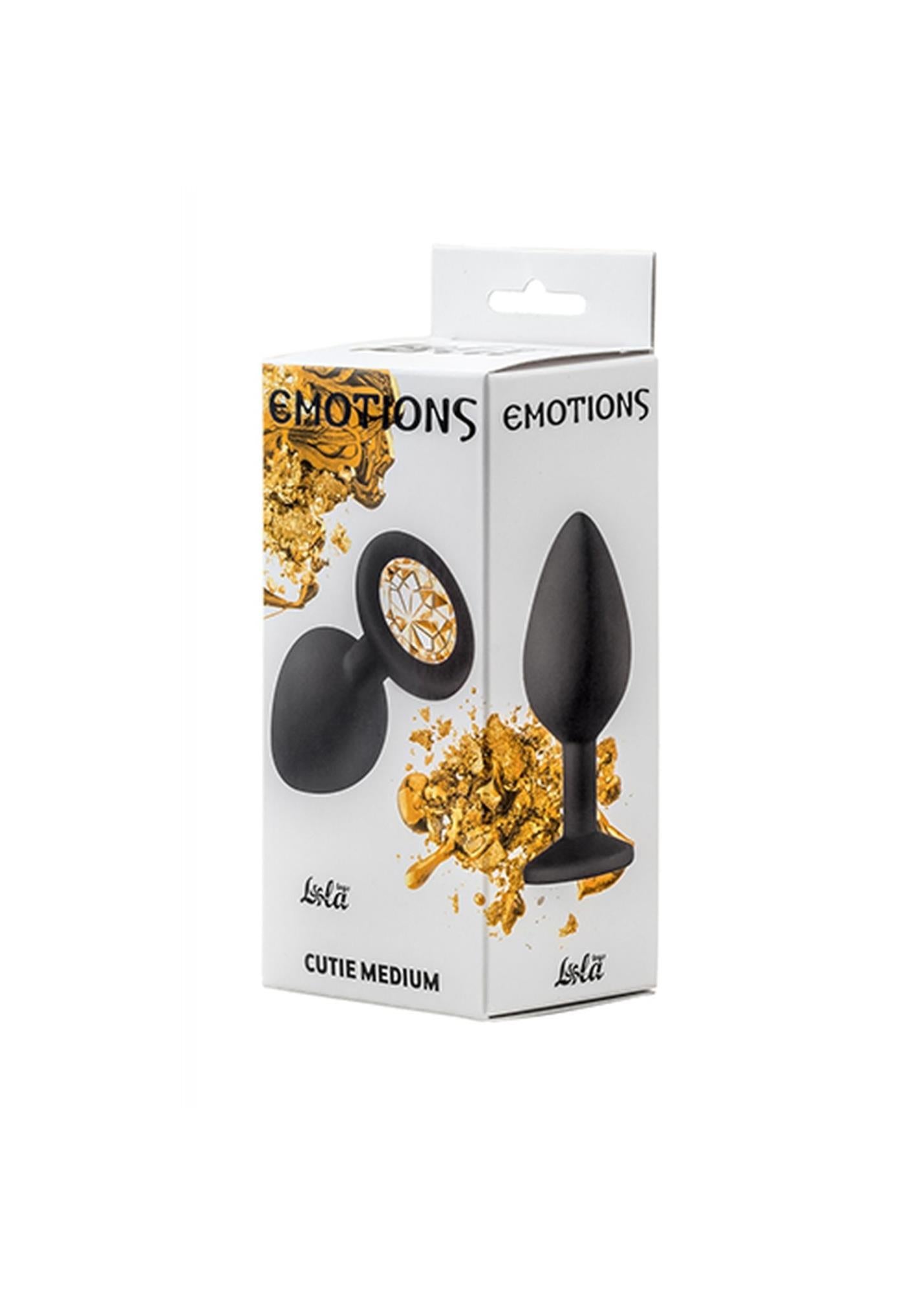 Plug Anal Plug Emotions Cutie Medium Noir cristal doré