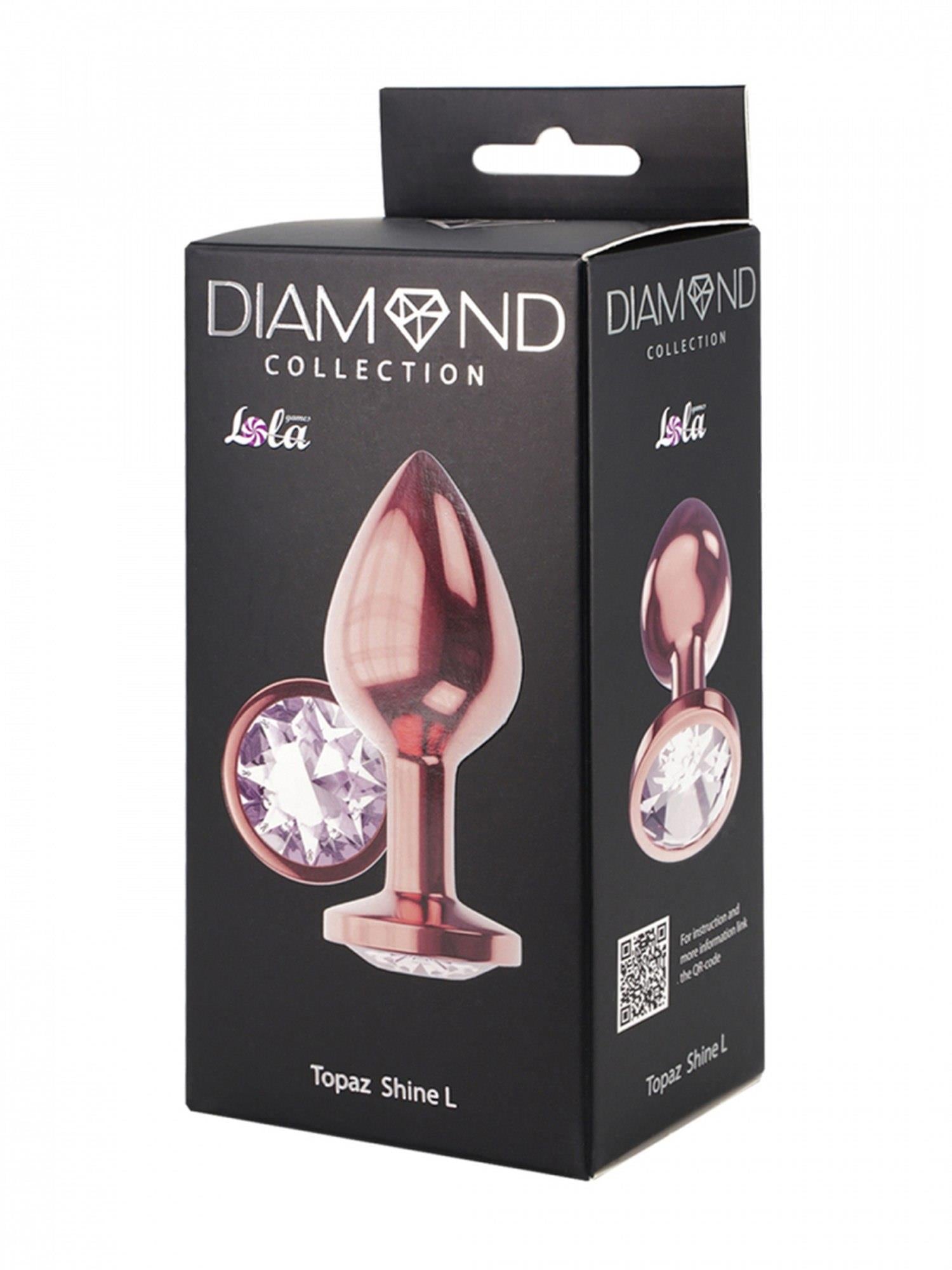 Plug-Butt Plug Diamond Moonstone Shine L Or rose