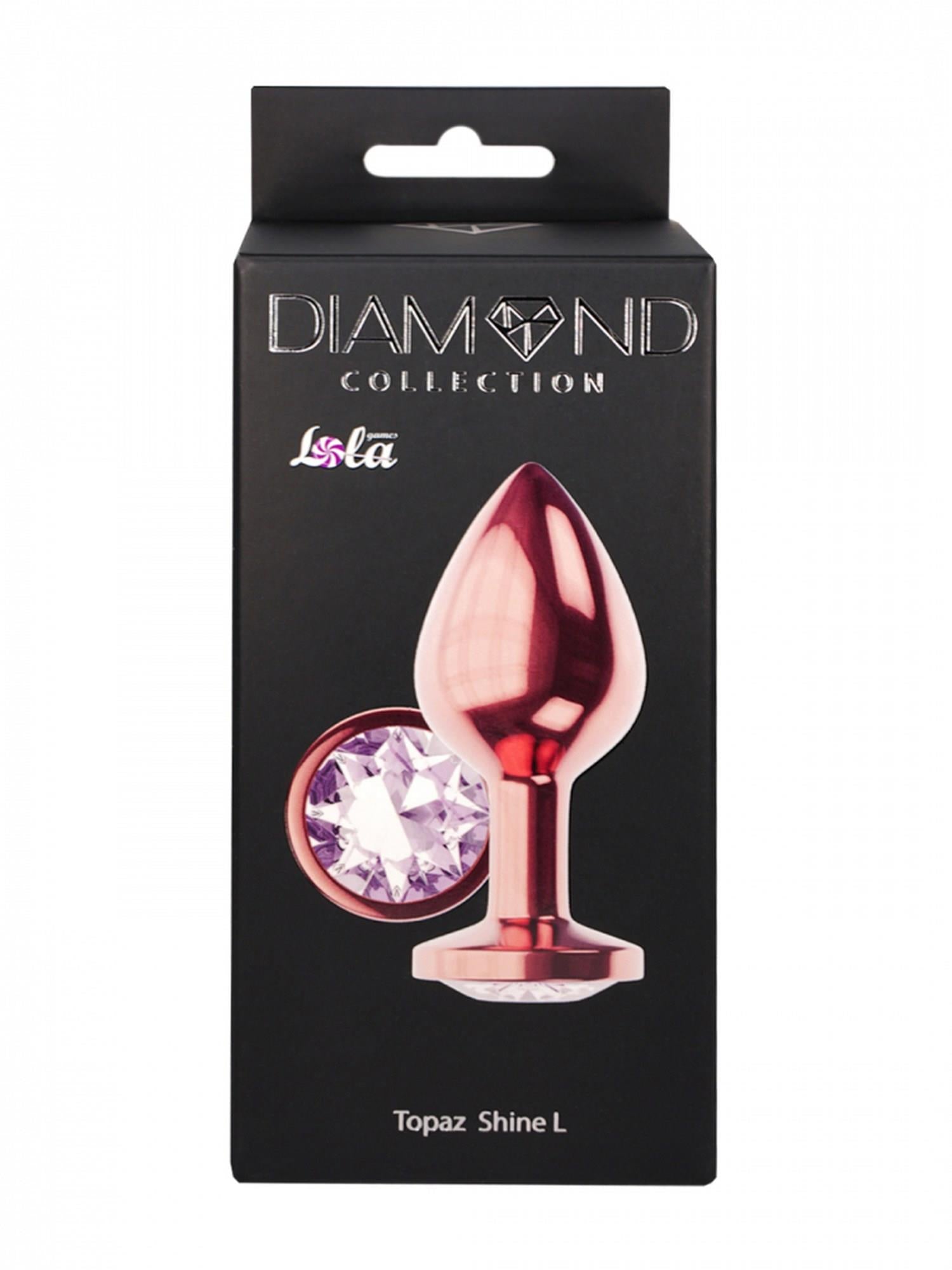 Plug-Butt Plug Diamond Moonstone Shine L Or rose