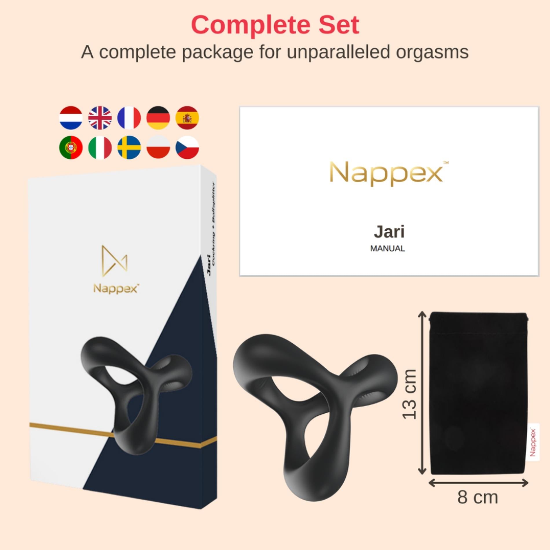 Cockring - Nappex™ Jari - Anneaux péniens haut de gamme (10 langues)