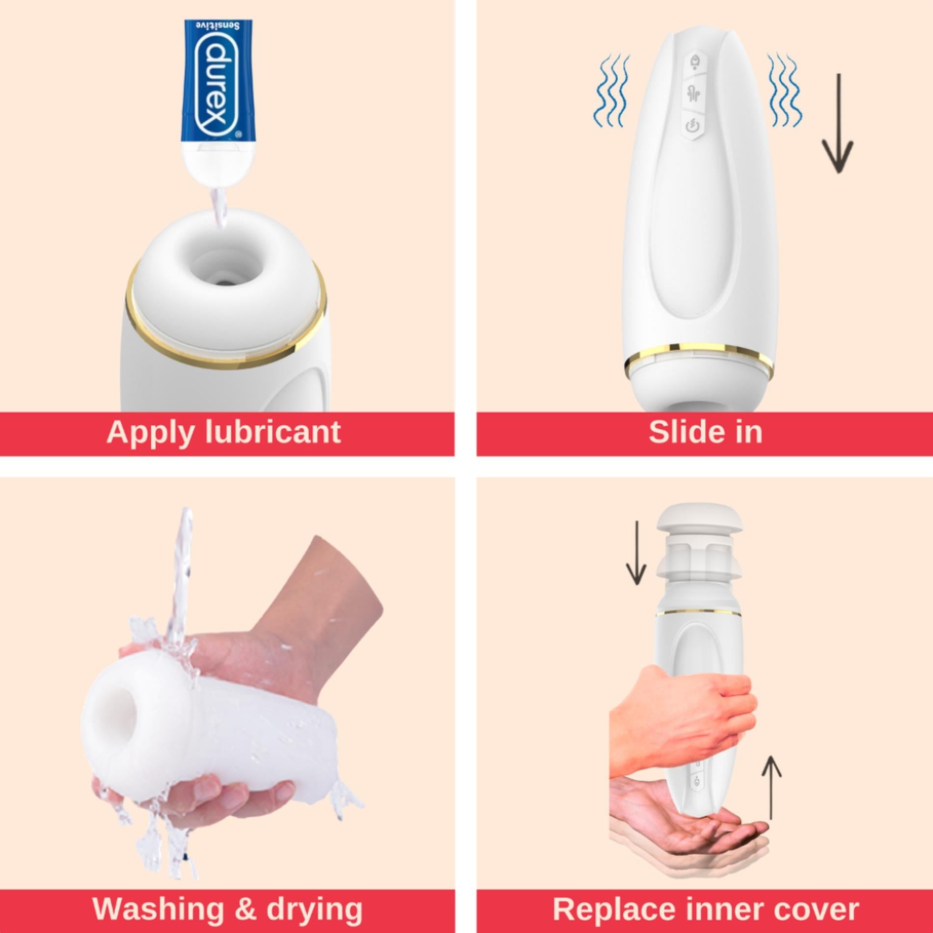 Masturbateur - Nappex™ Branco White - Masturbateurs Premium (10 langues)