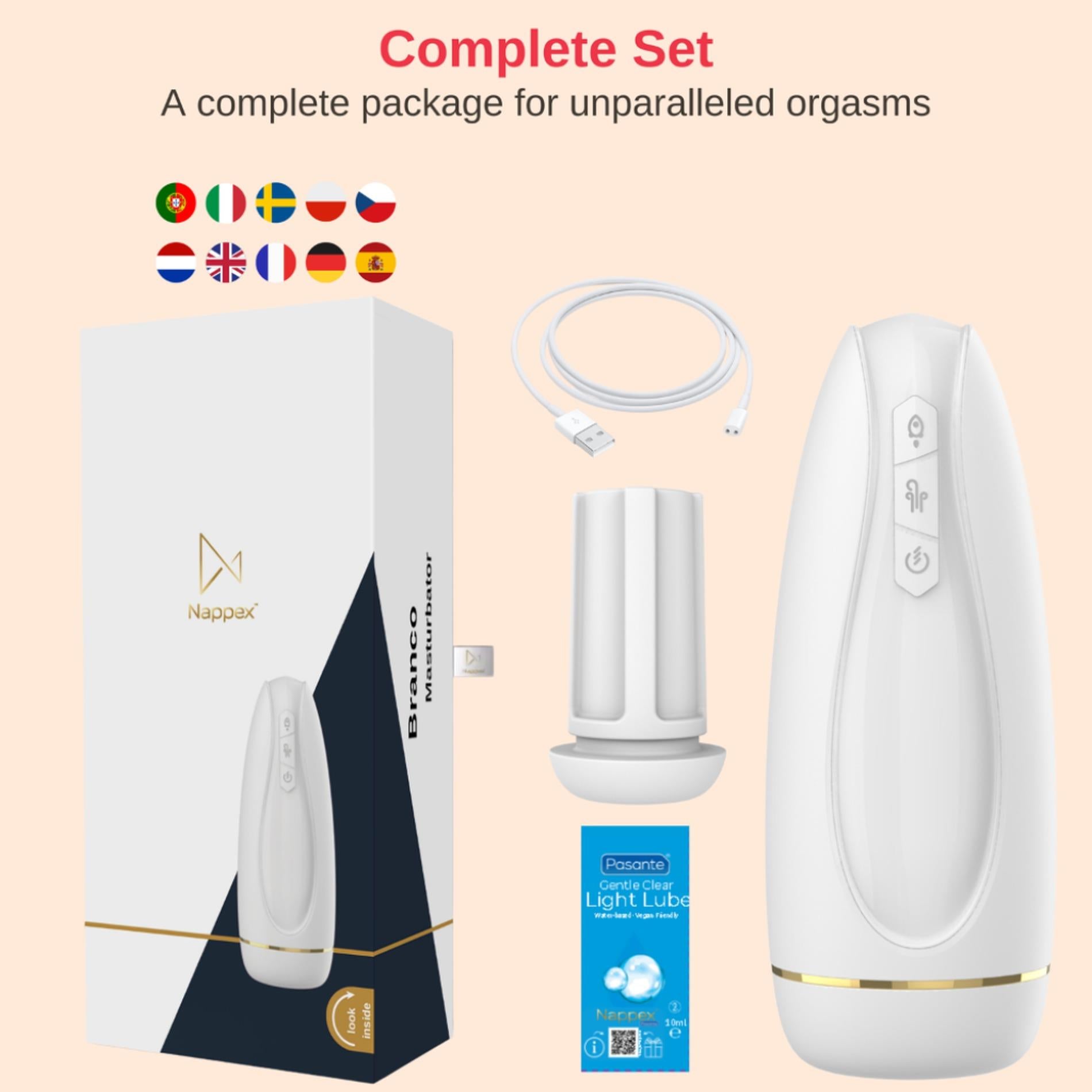 Masturbateur - Nappex™ Branco White - Masturbateurs Premium (10 langues)