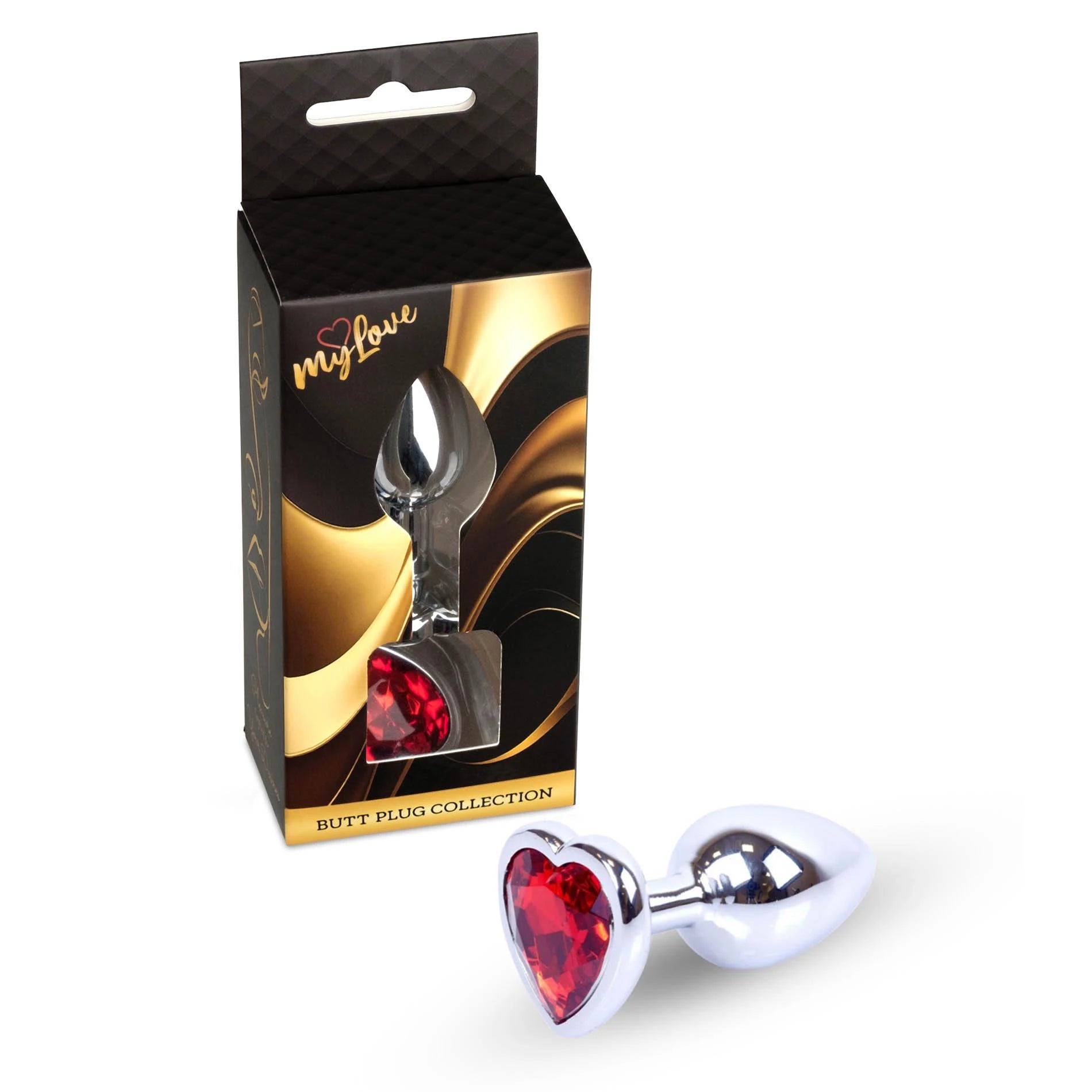 MyLove Toys - Bijoux Coeur PLUG Argent - Rouge