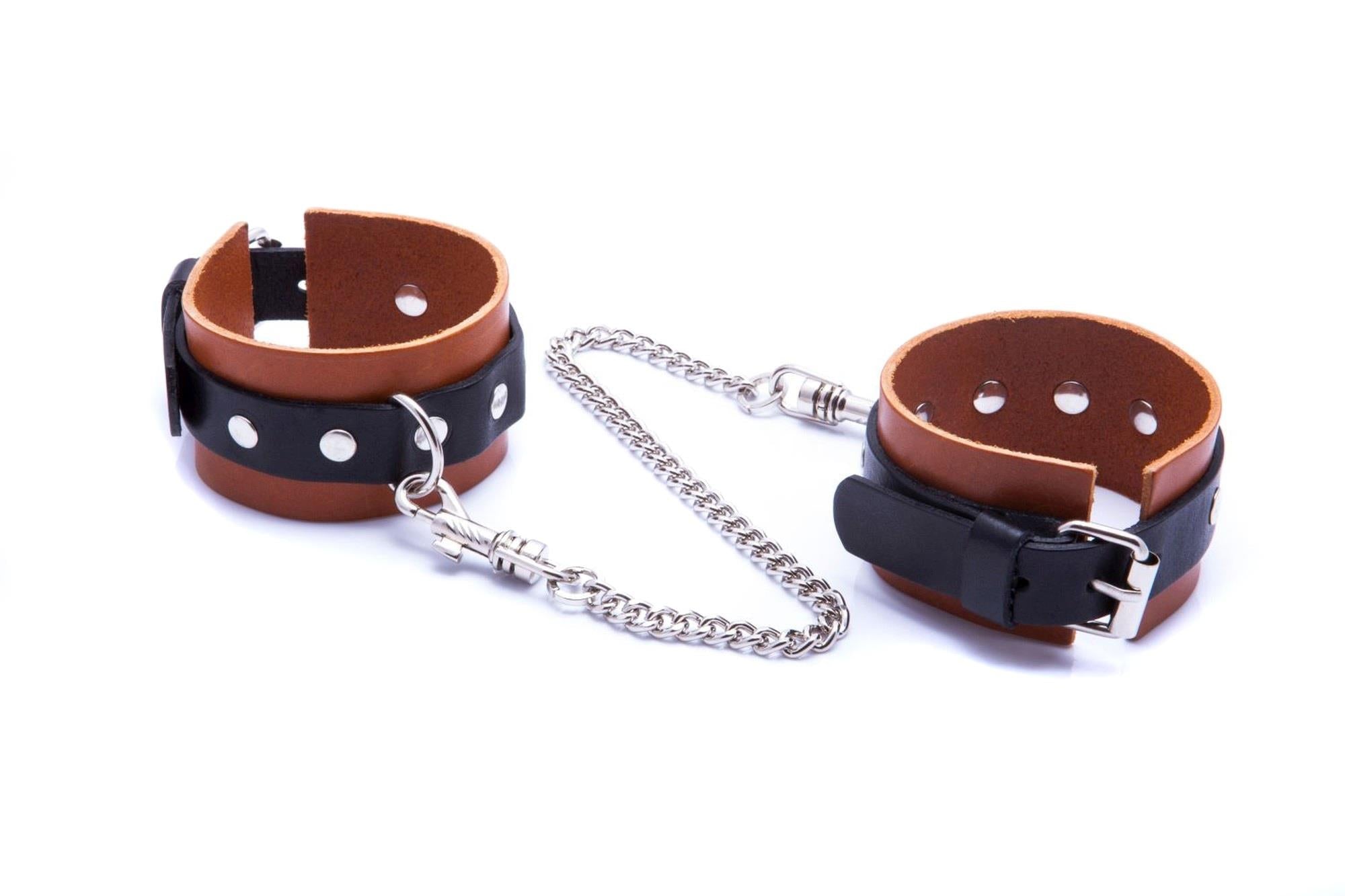 Menottes-WHIPS menottes masculines pour mains, cognac