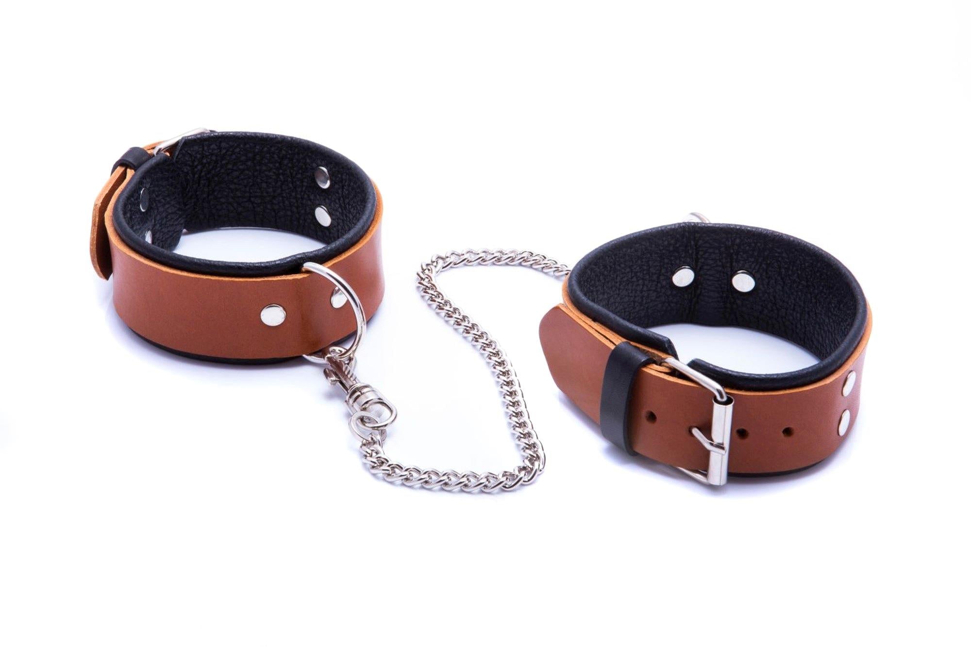 Menottes-WHIPS, menottes de jambes, cognac