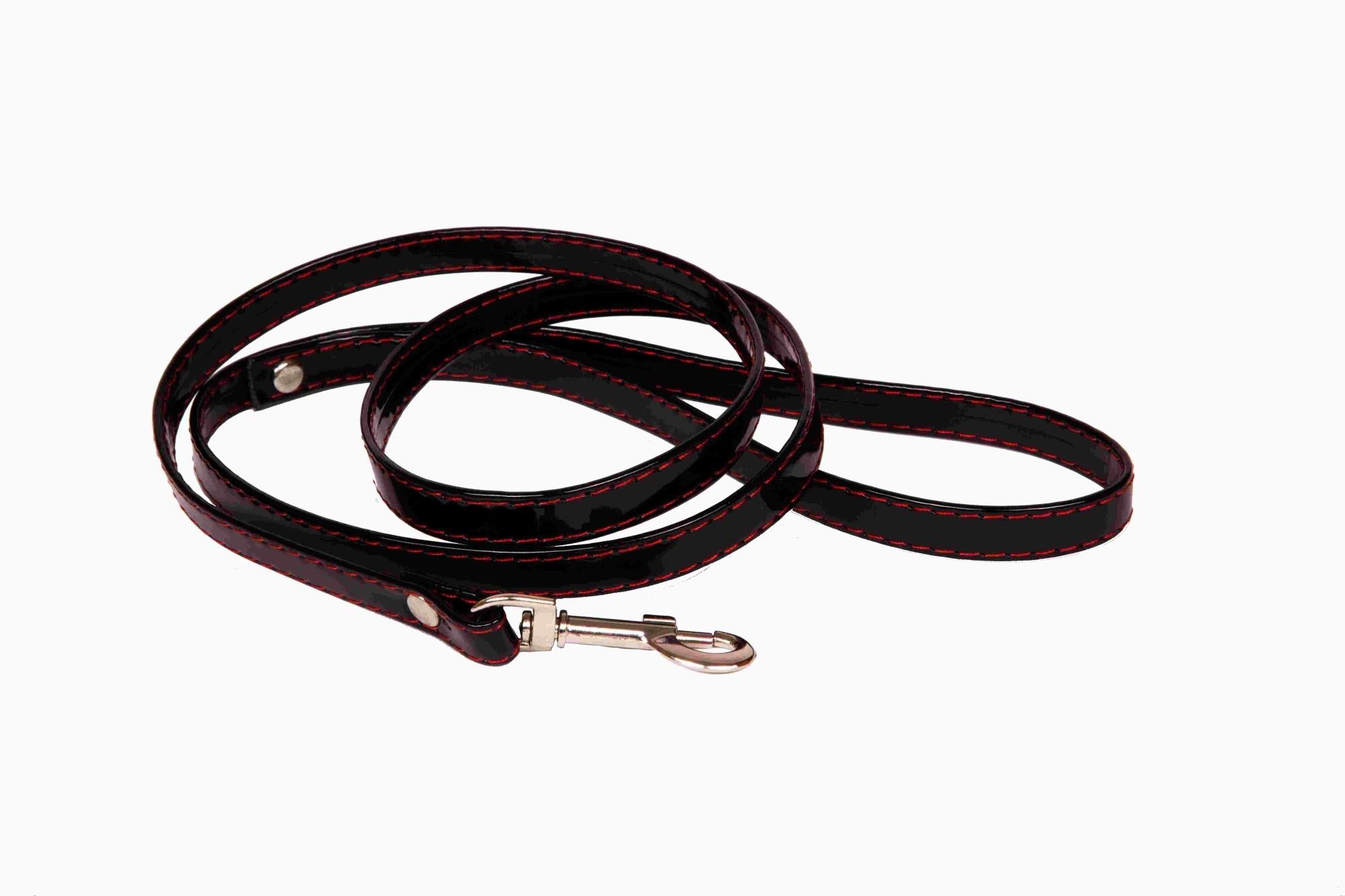 WHIPS bindings varnish, collar leash, black