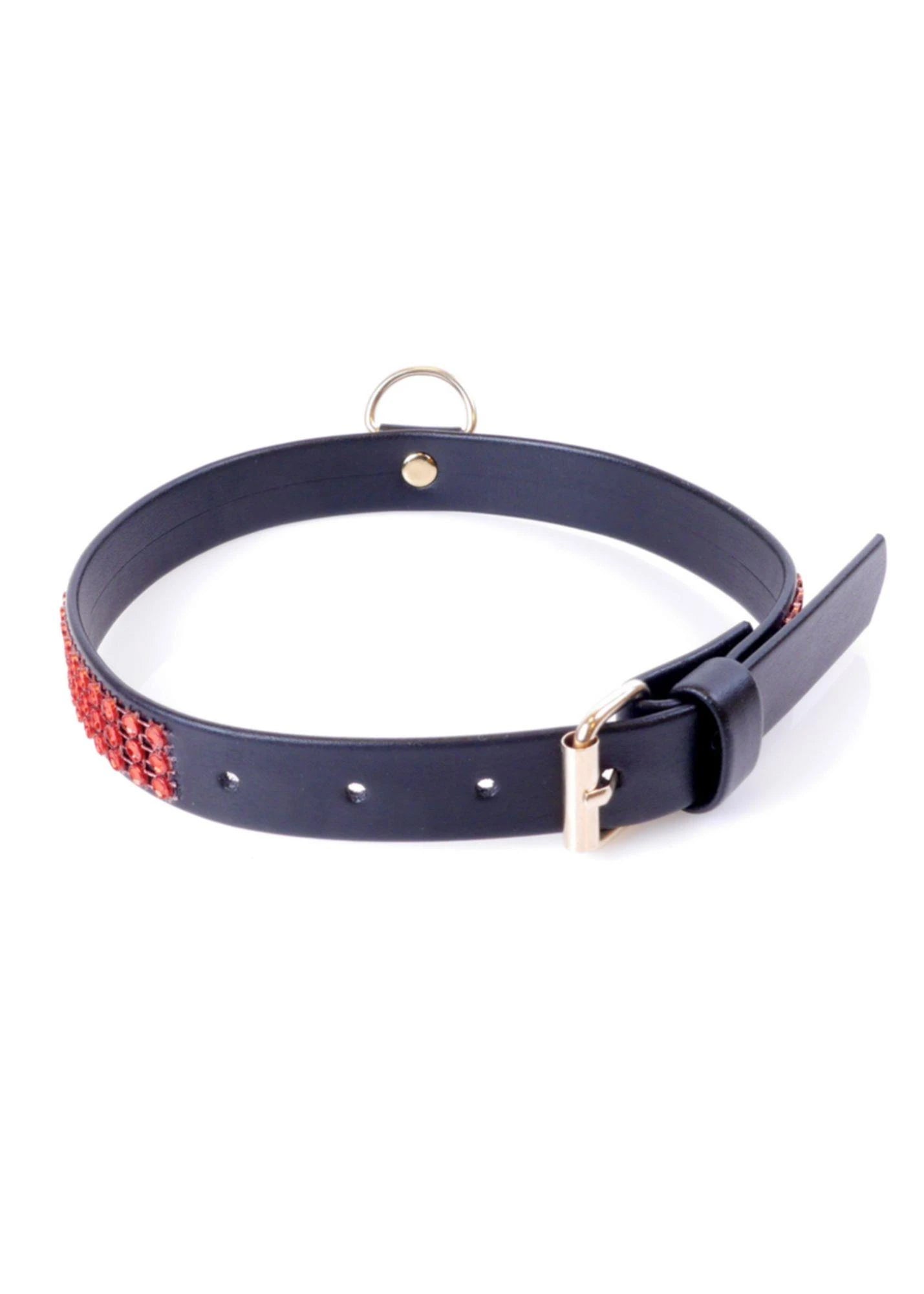 Collier Fetish B - Série avec cristaux 2 cm Red Line