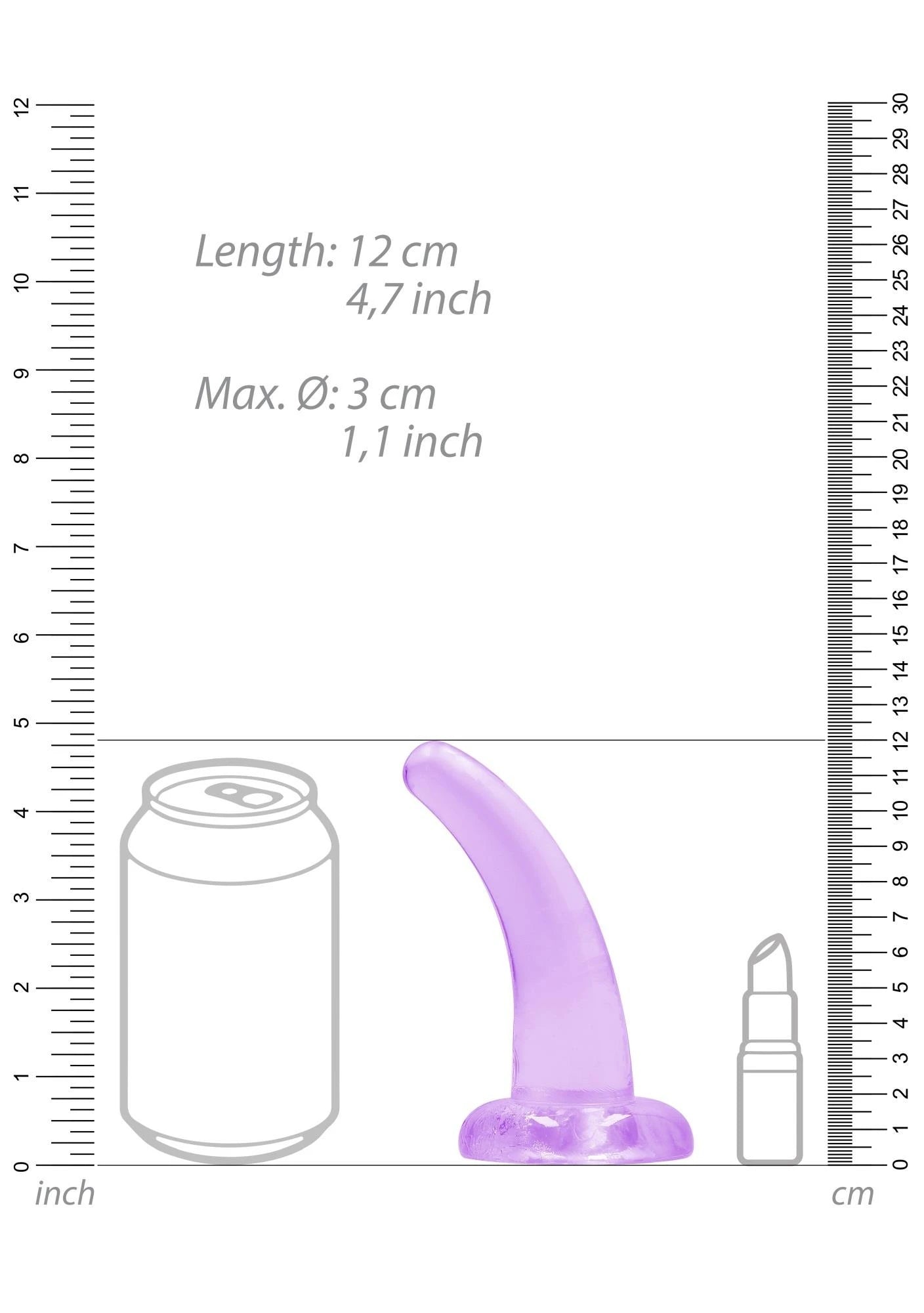 Gode non réaliste à ventouse - 4,5 po / 11,5 cm