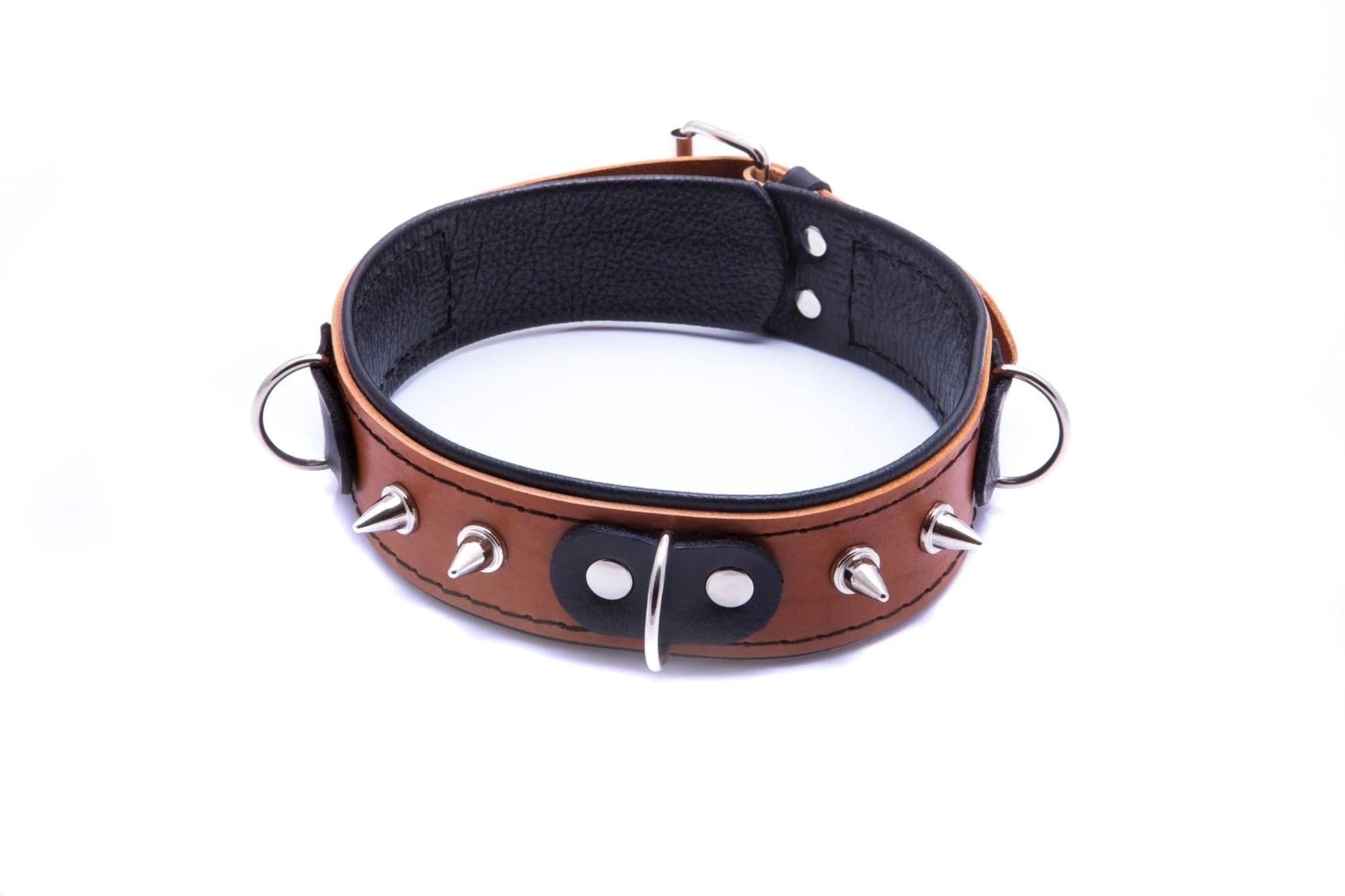 Wiązania-WHIPS collier d'esclave avec laisse, cognac