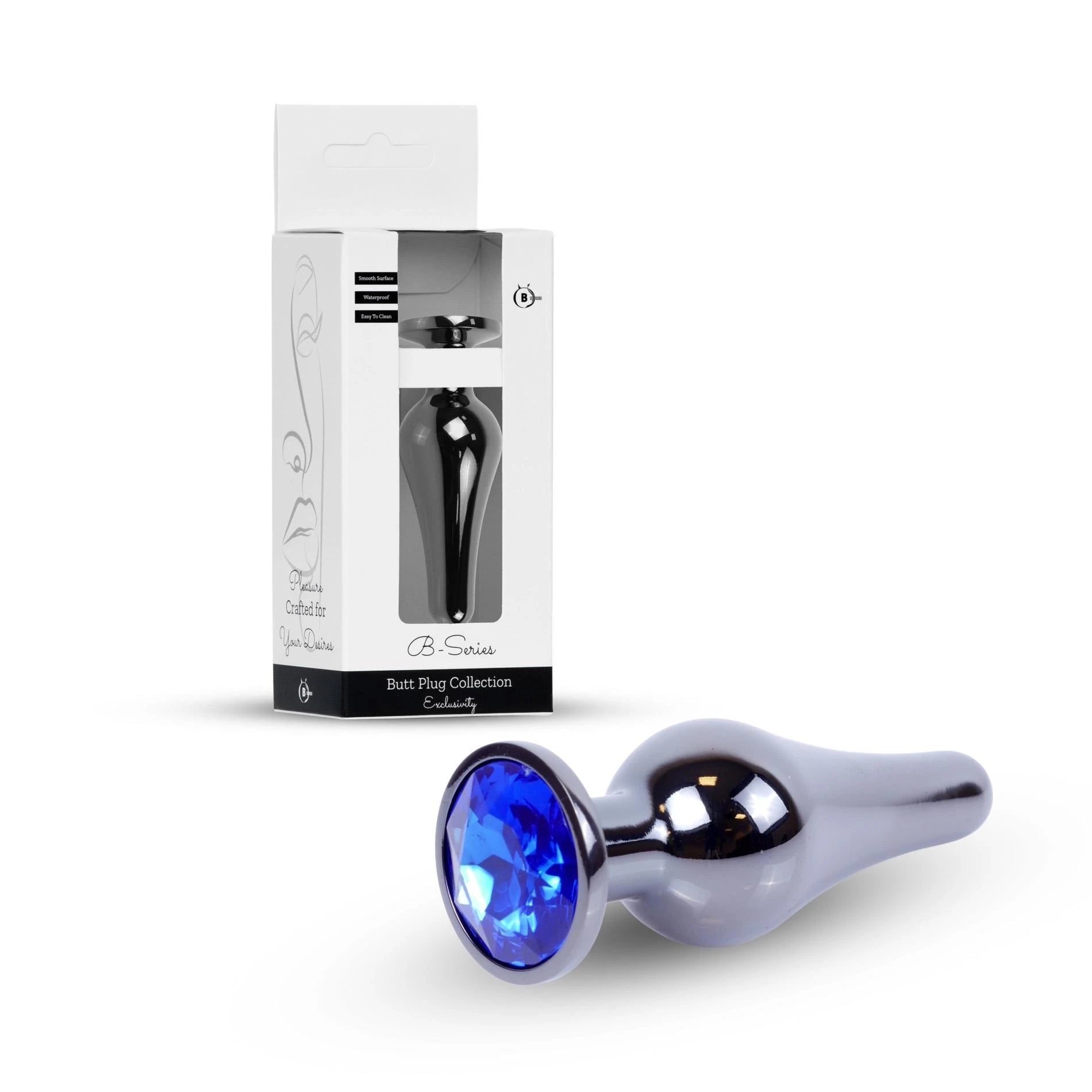 Plug-Jewellery Dark Silver BUTT PLUG- Dark Blue