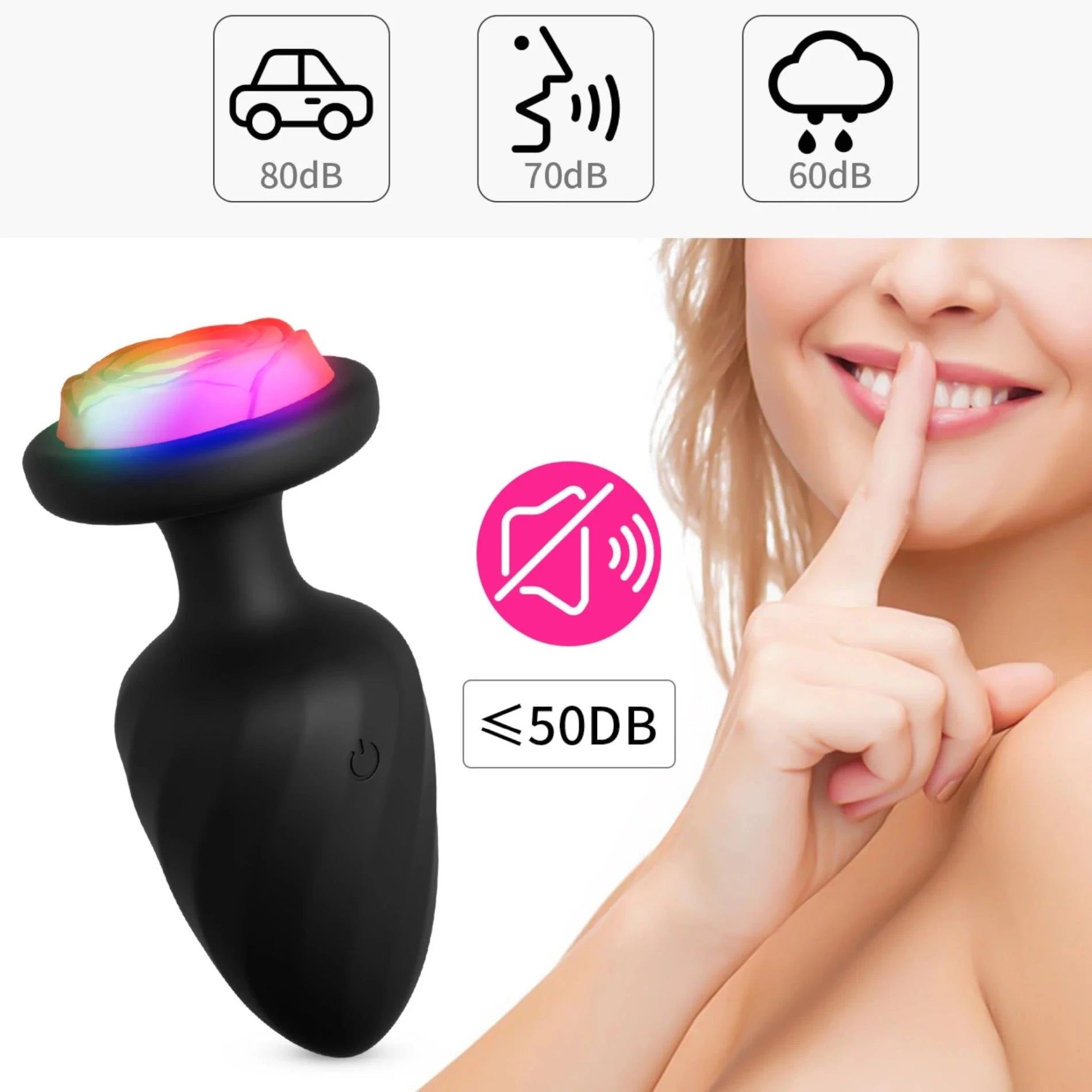 Power Escorts - Party Plug - Télécommande Plug Noir, Rechargeable par USB - 10 fonctions